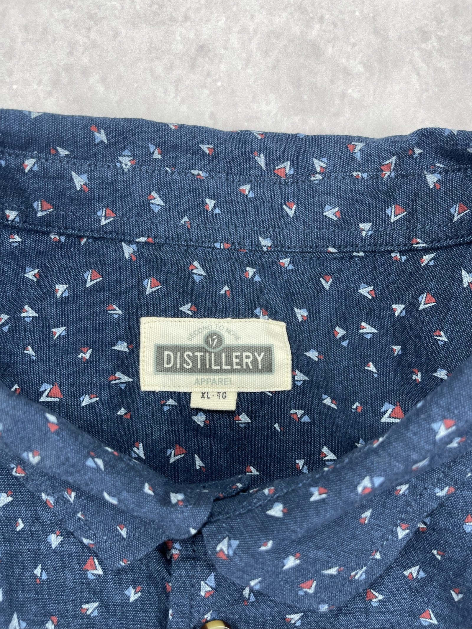 Distillery Blue Printed Button-Down Shirt XL image 6