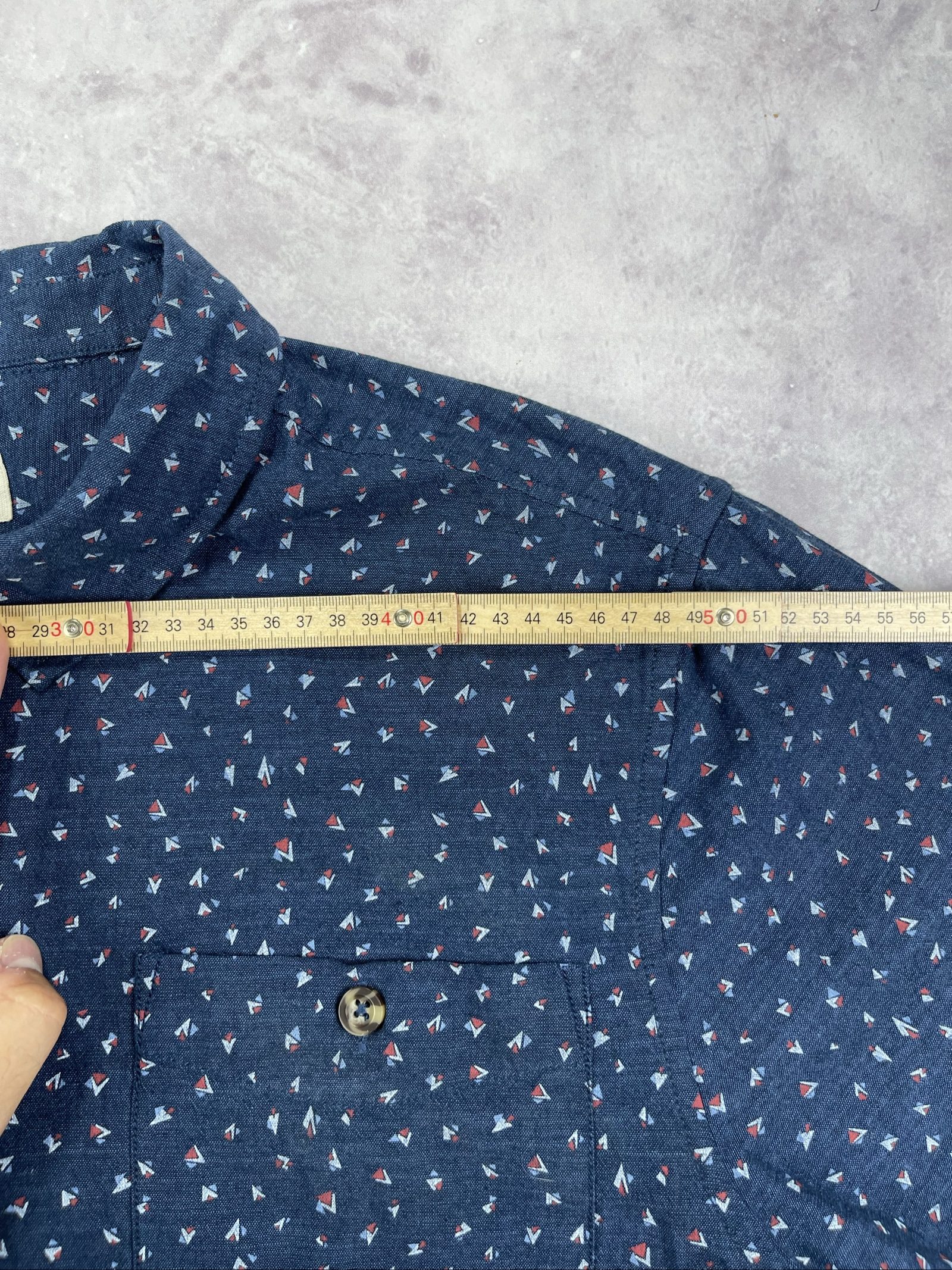 Distillery Blue Printed Button-Down Shirt XL image 7