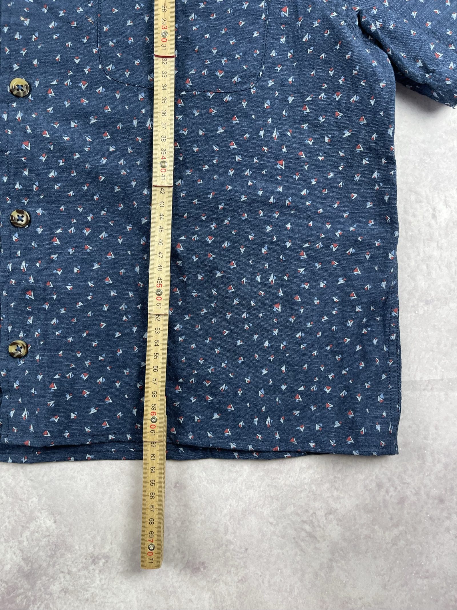 Distillery Blue Printed Button-Down Shirt XL image 8