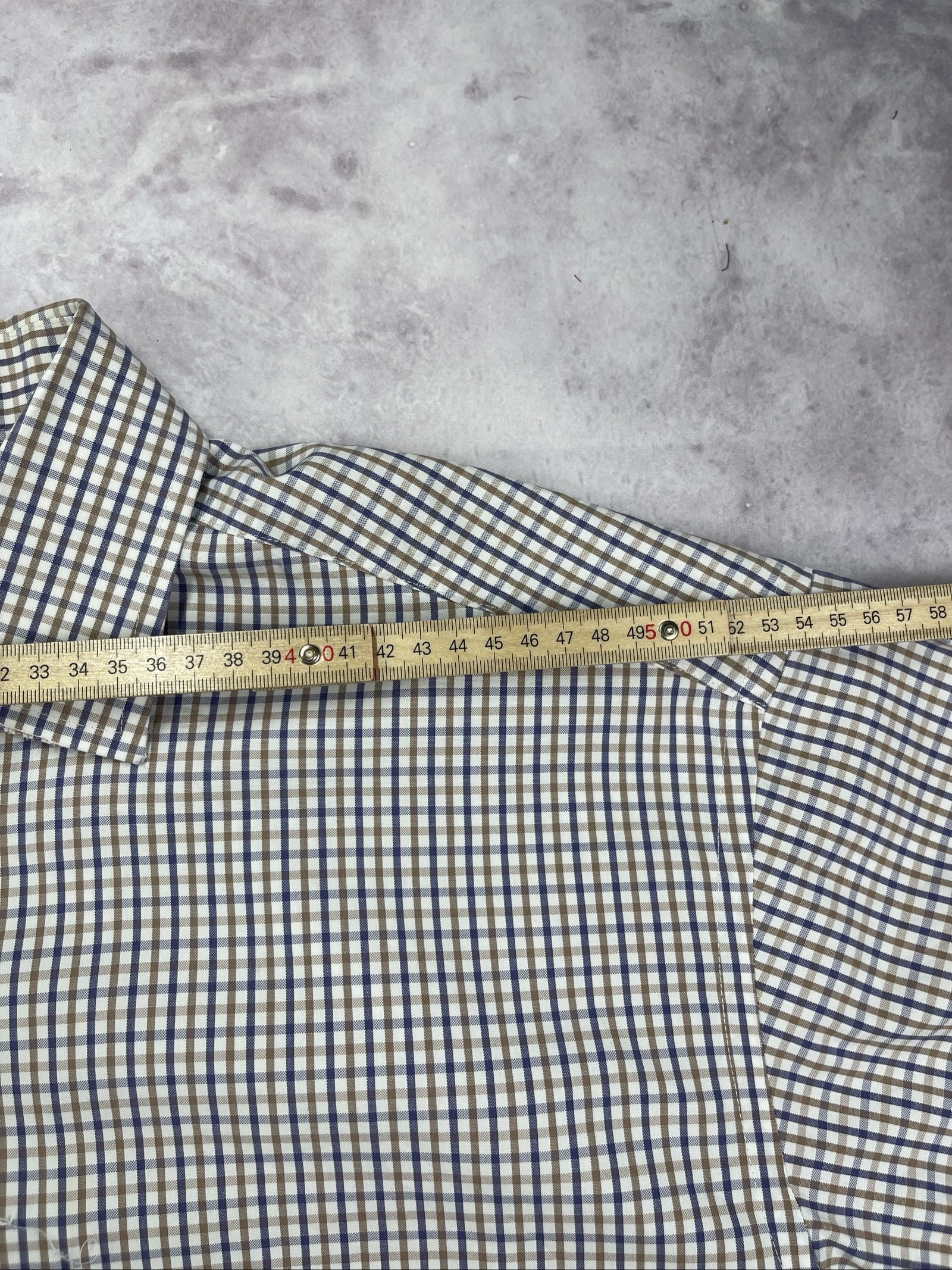 Vintage Checkered Short Sleeve Shirt Medium Cotton Blend image 6
