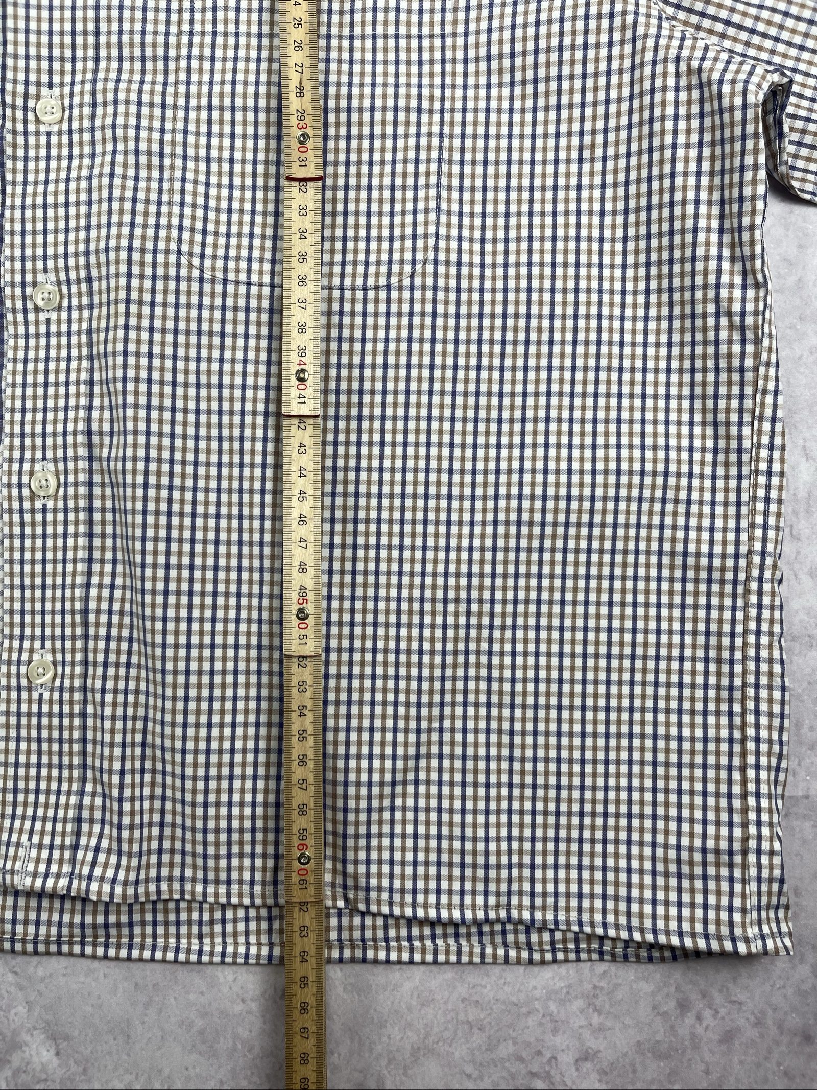 Vintage Checkered Short Sleeve Shirt Medium Cotton Blend image 7