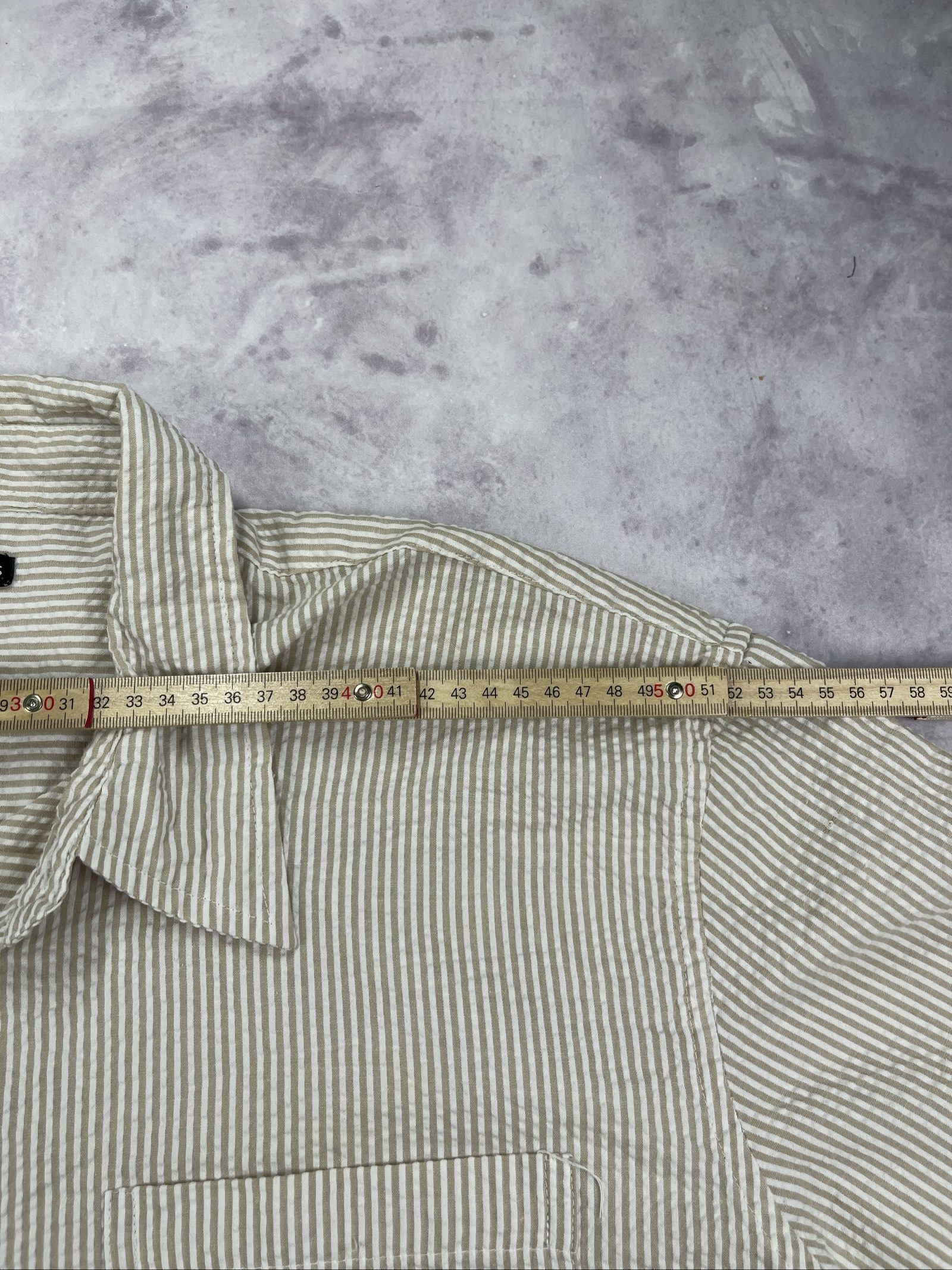 George Classics Men's Beige & White Striped Button-Up Shirt 2XL image 7