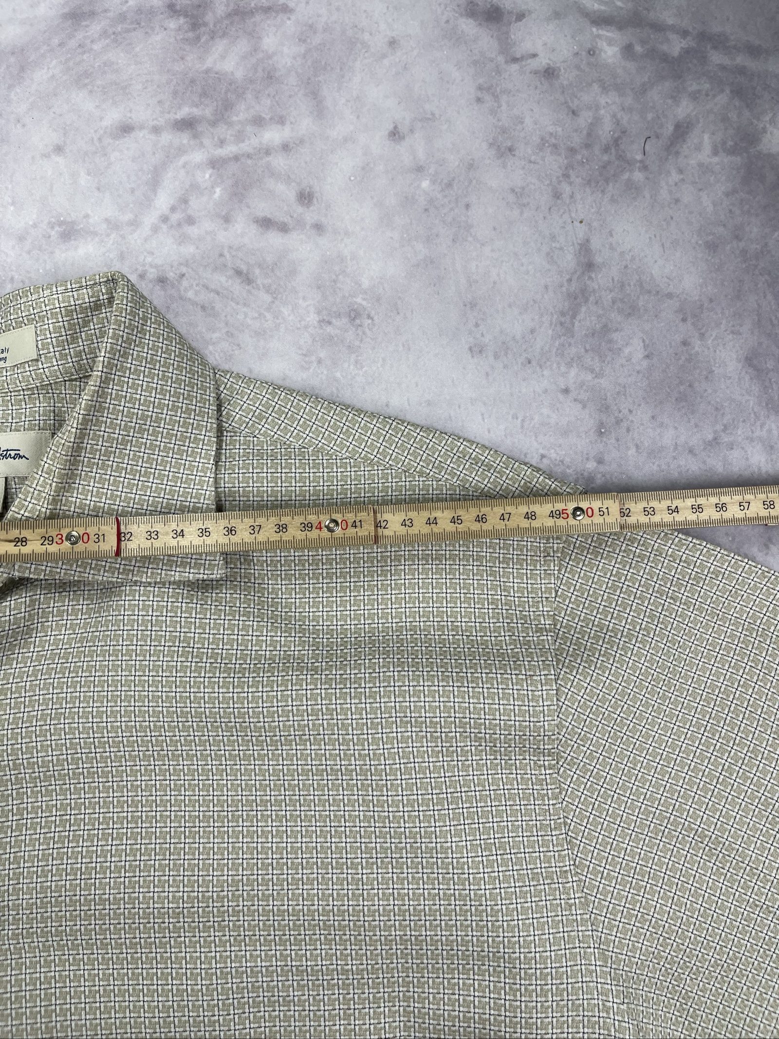 John W. Nordstrom Beige Patterned Short Sleeve Shirt Large Cotton image 7