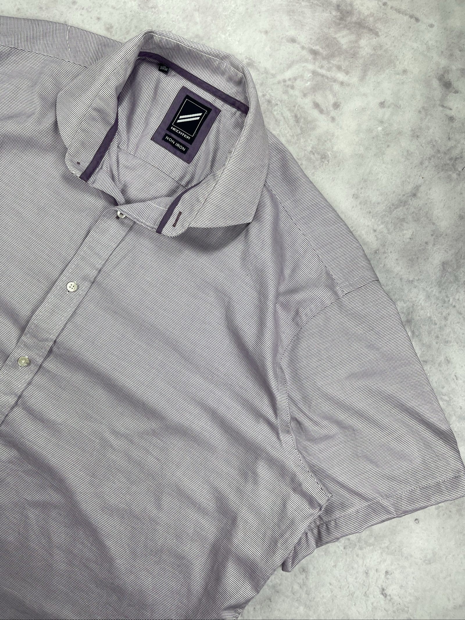 Hechter Men's Light Purple Patterned Non Iron Shirt Large image 3