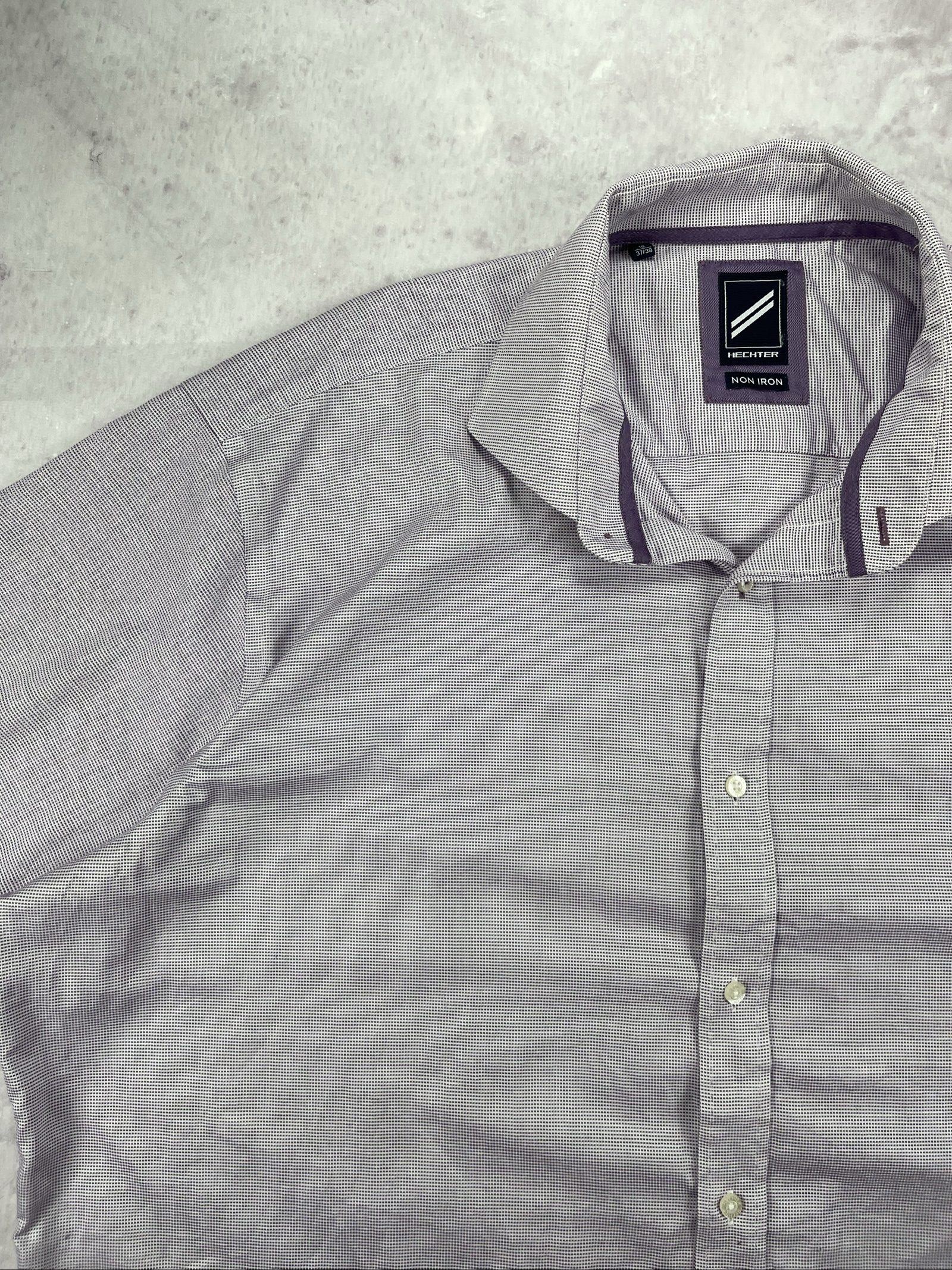 Hechter Men's Light Purple Patterned Non Iron Shirt Large image 4