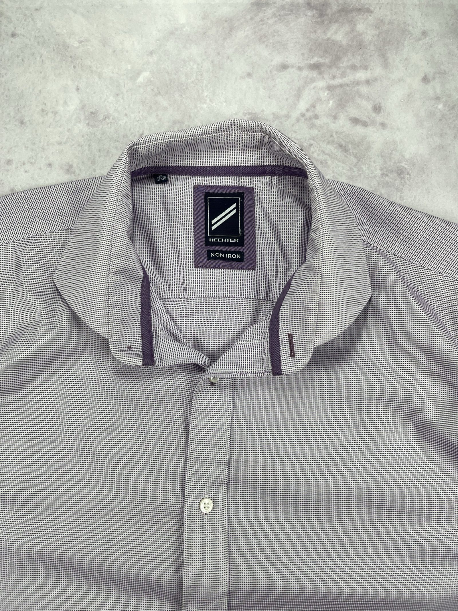 Hechter Men's Light Purple Patterned Non Iron Shirt Large image 5