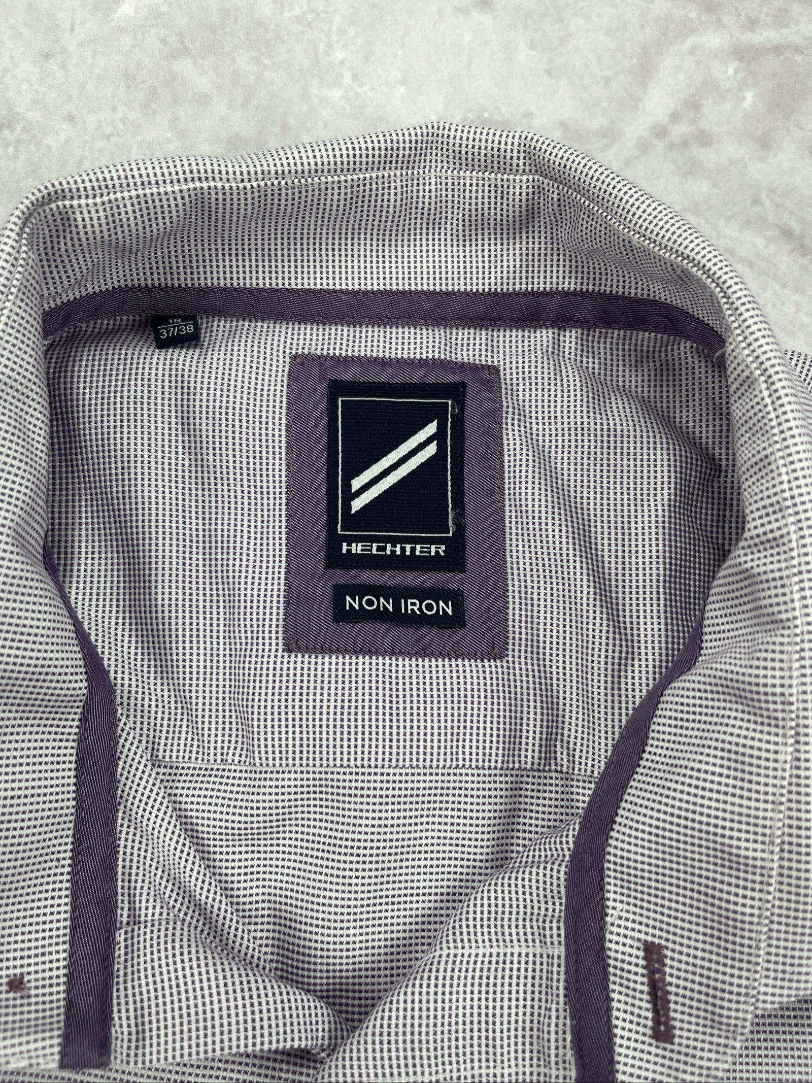 Hechter Men's Light Purple Patterned Non Iron Shirt Large image 6