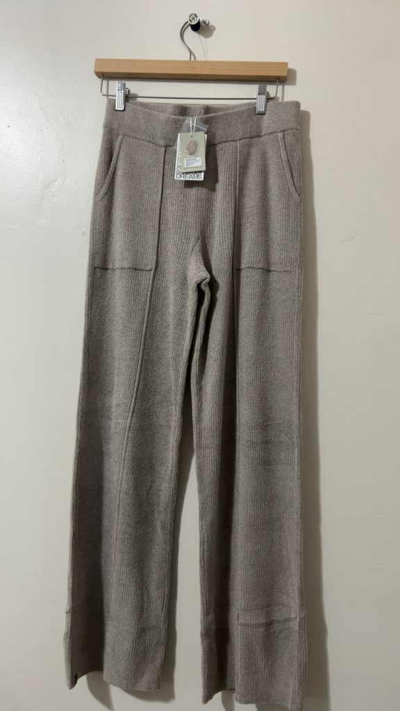 Barefoot Dreams Beige CozyChic Ultra Lite Knit Pants Small