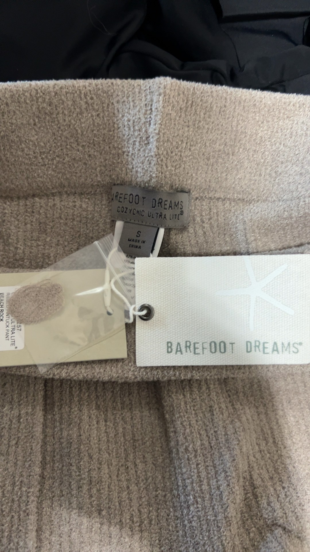 Barefoot Dreams Beige CozyChic Ultra Lite Knit Pants Small image 3