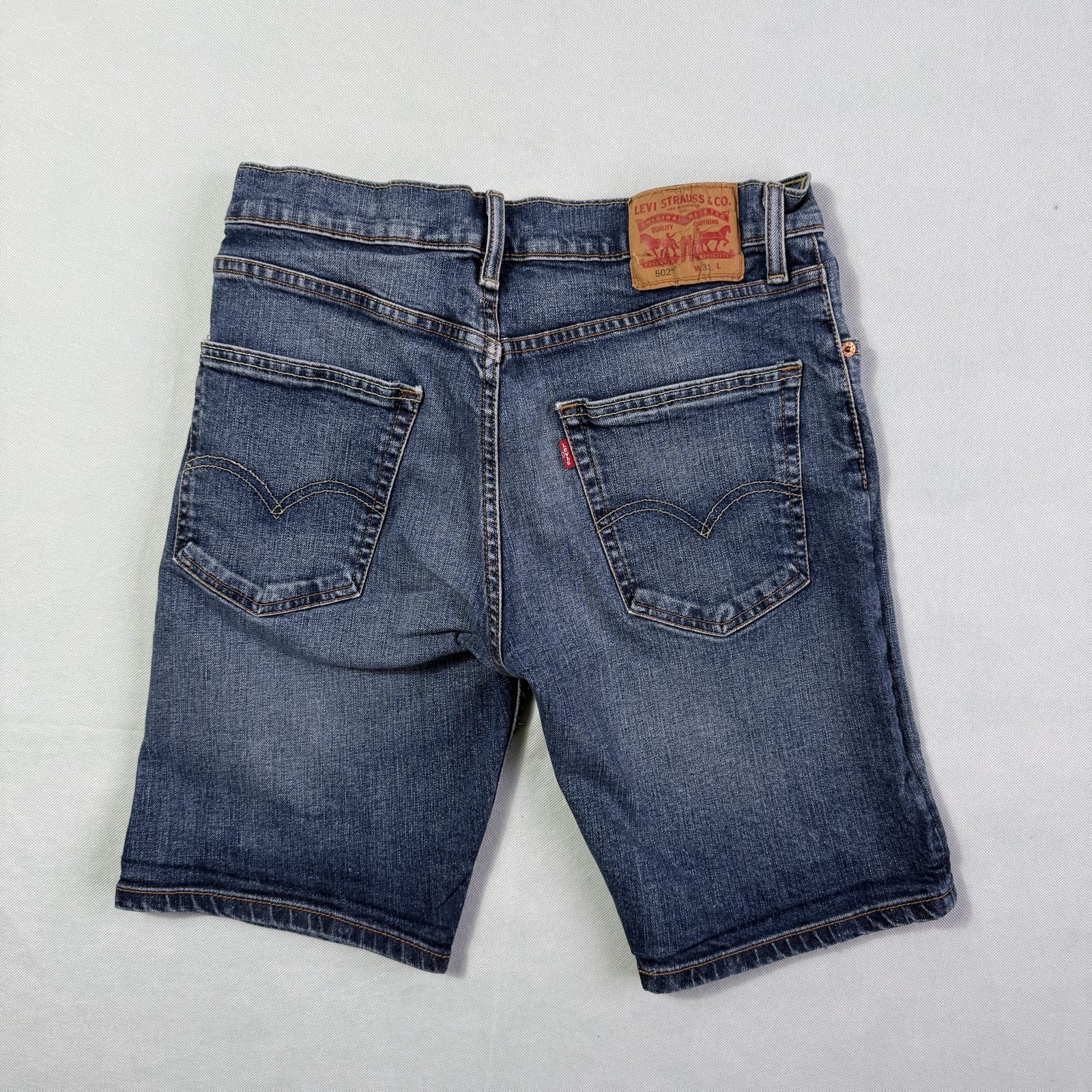 Levi’s 502 Men’s Denim Shorts W31 Blue Regular Taper Stretch 9” Inseam image 2