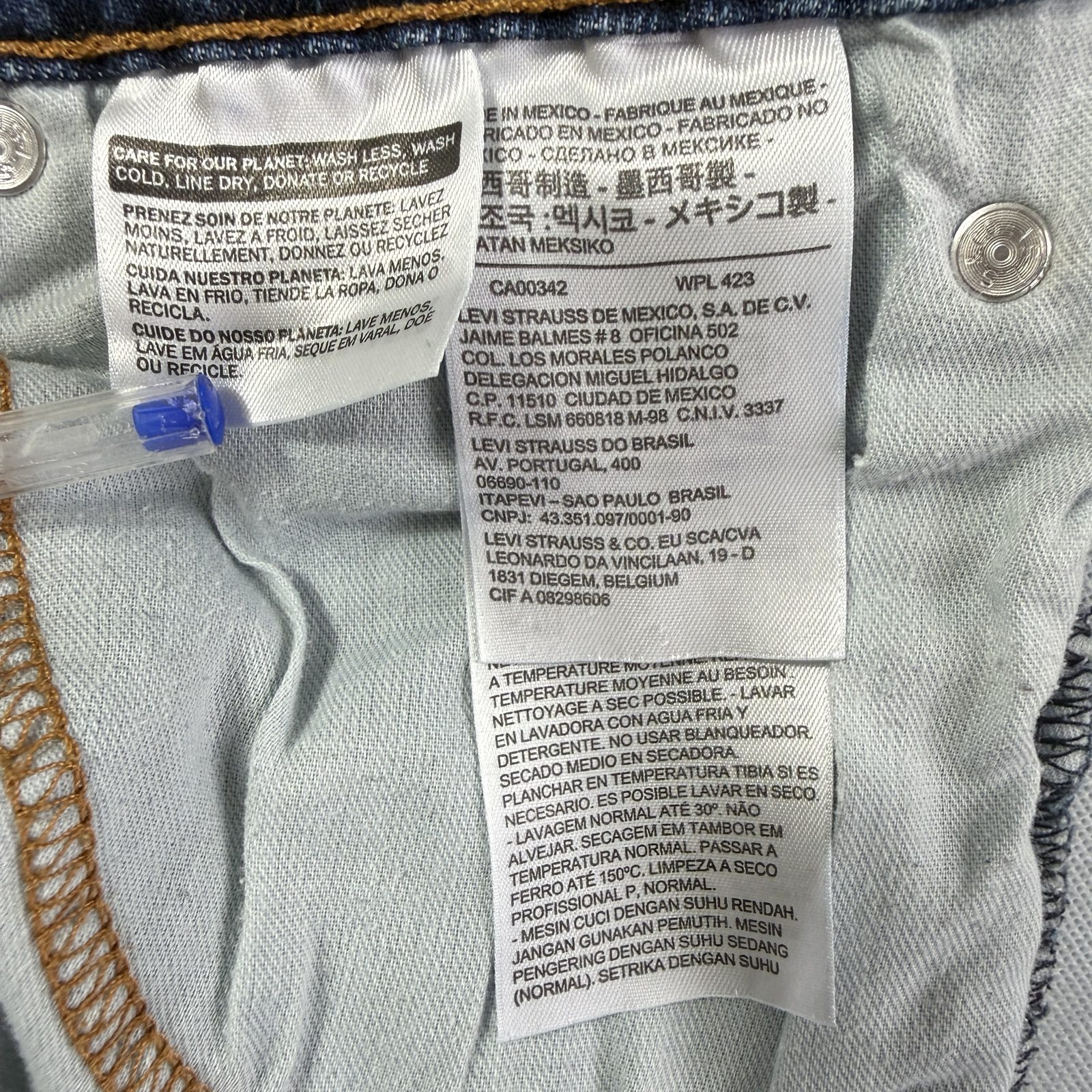 Levi’s 502 Men’s Denim Shorts W31 Blue Regular Taper Stretch 9” Inseam image 8