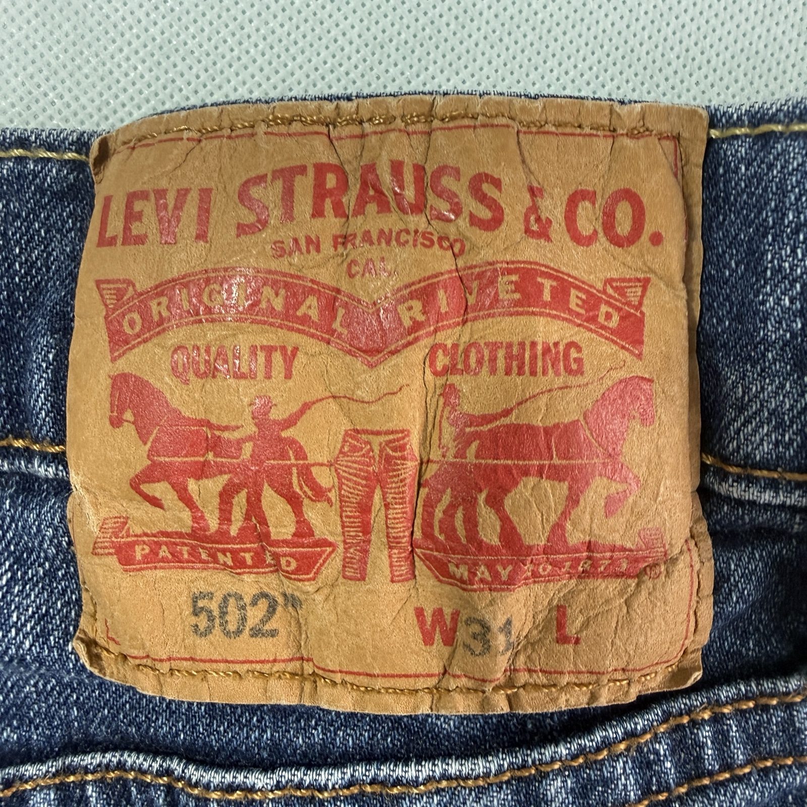 Levi’s 502 Men’s Denim Shorts W31 Blue Regular Taper Stretch 9” Inseam image 10