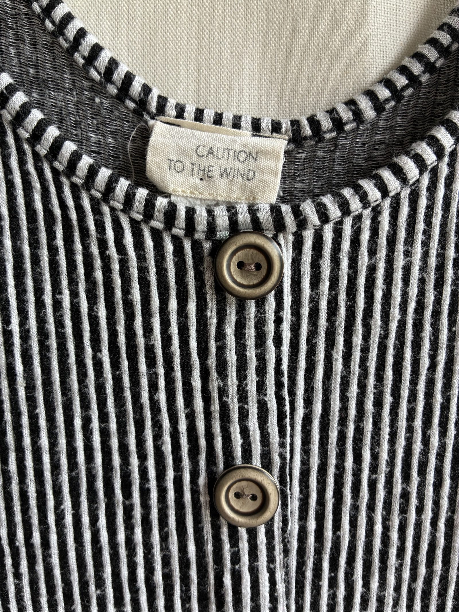 Caution to the Wind Striped Jumper Black White Size S image 2