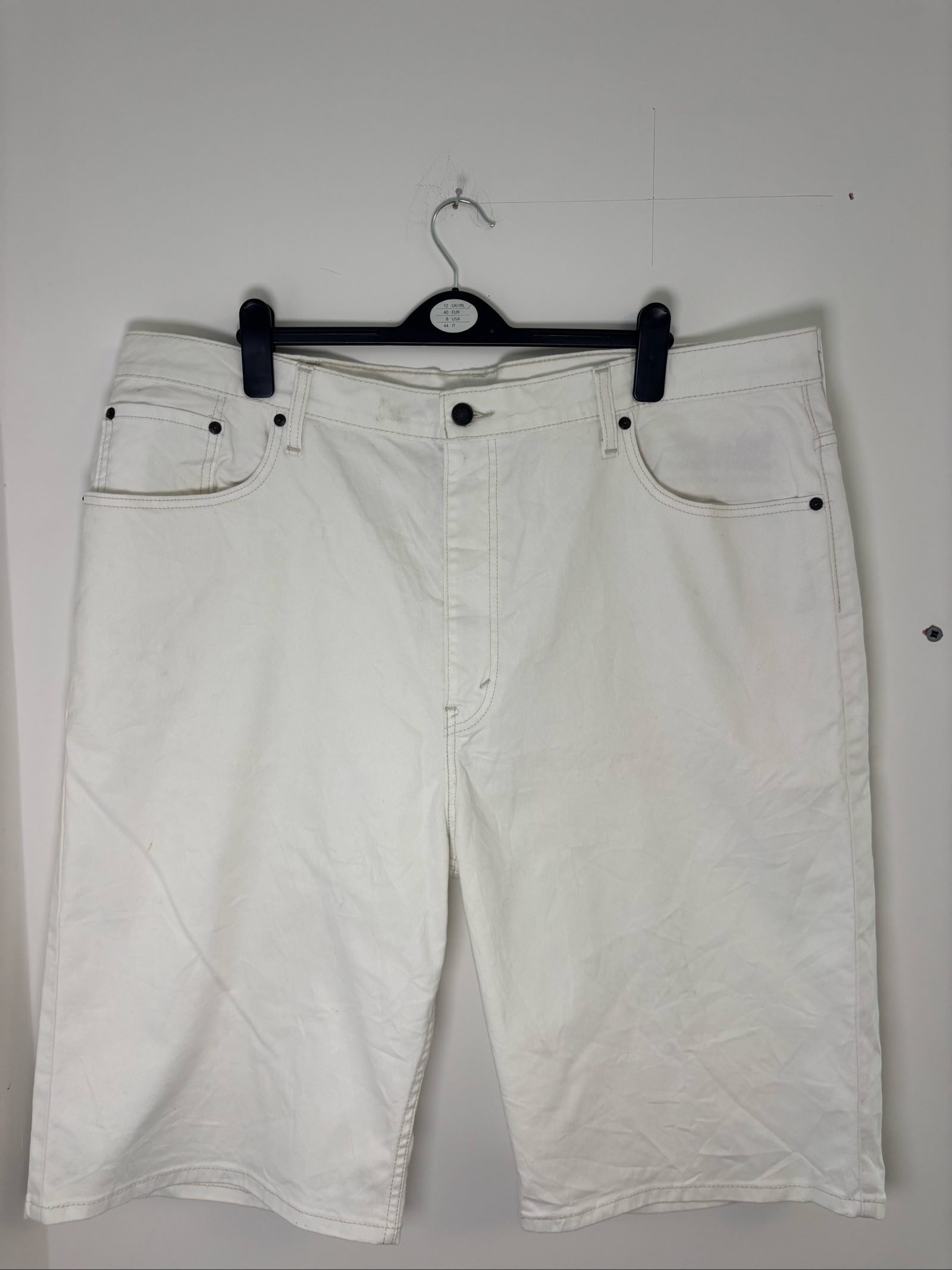 Levi's White Denim 569 Loose Fit Shorts 42 Waist