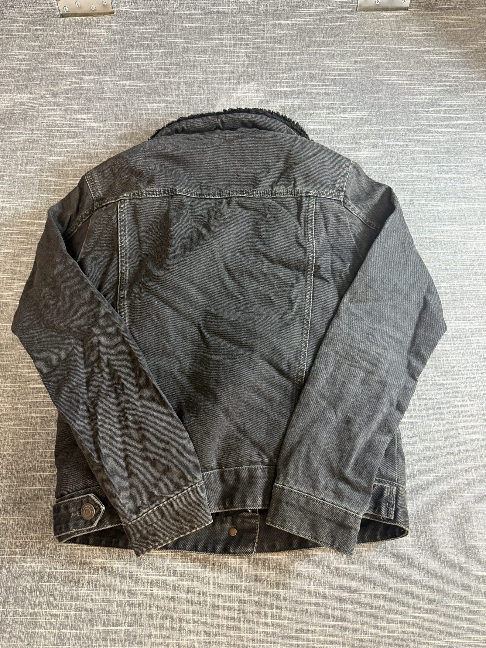 Topshop Women’s Black Denim Sherpa Lined Jacket UK 6 Euro 34 US 2 image 6