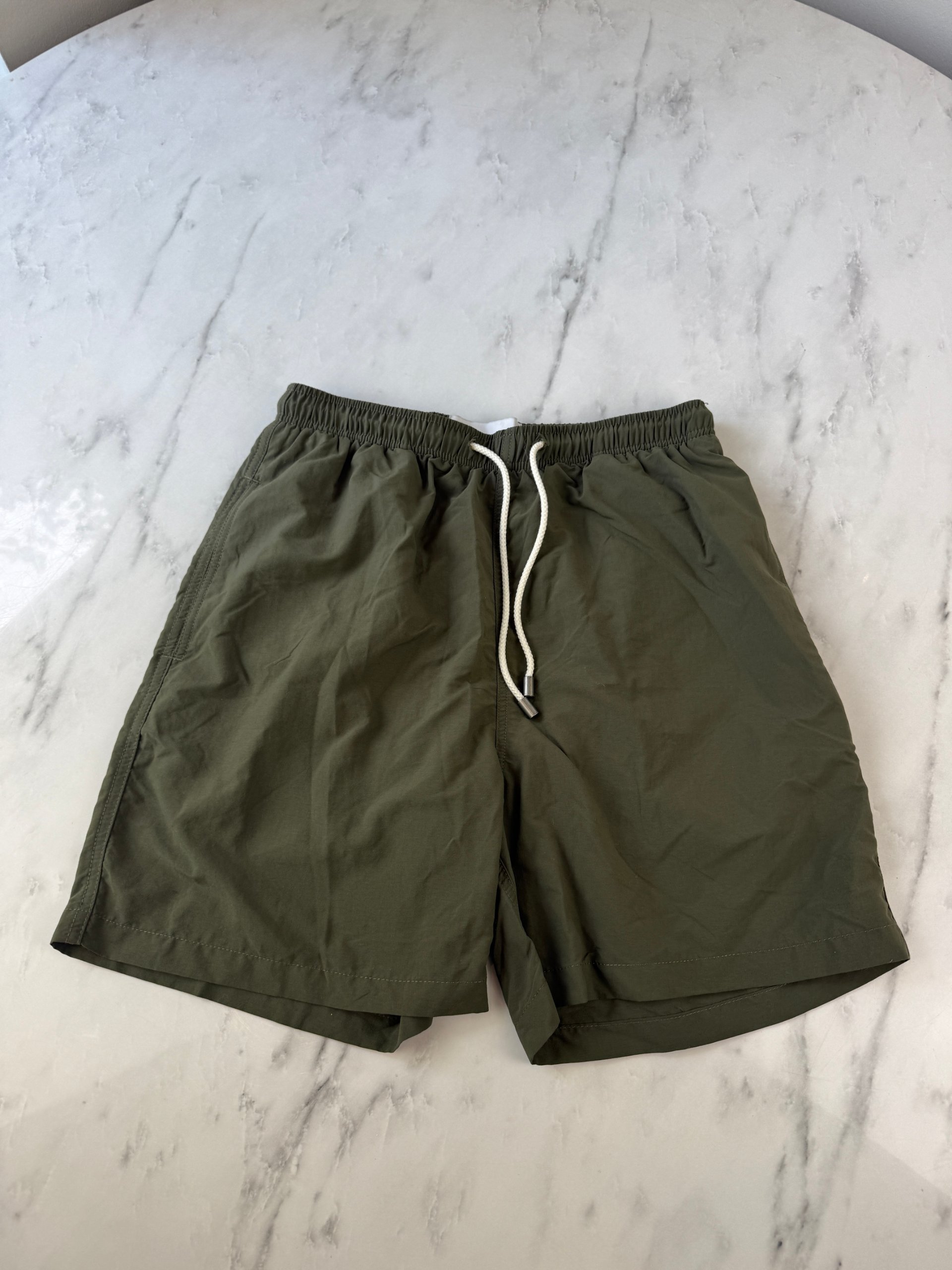 Solid & Striped Olive Green Swim Shorts Men's Small Drawstring Pocket