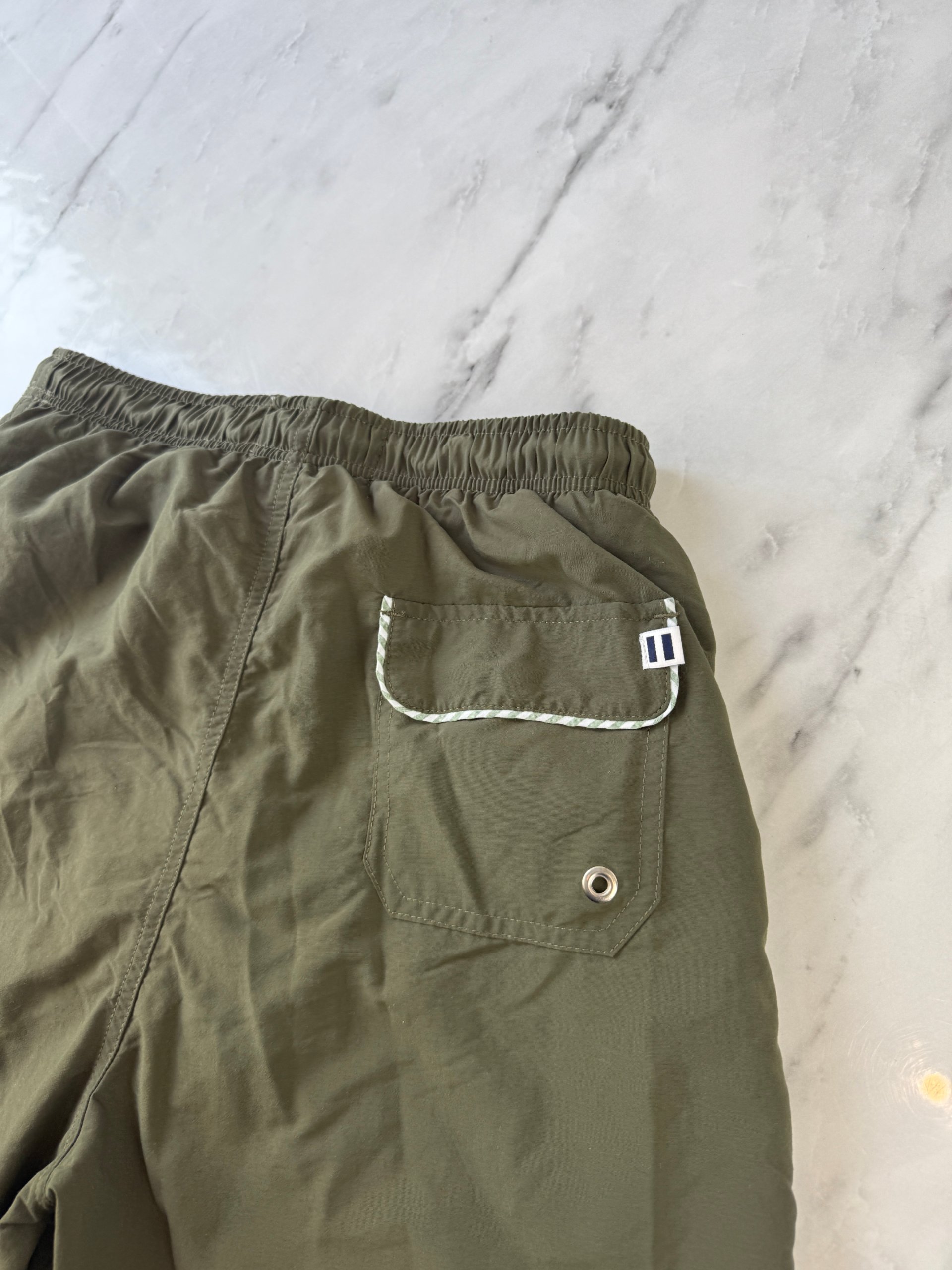 Solid & Striped Olive Green Swim Shorts Men's Small Drawstring Pocket image 5