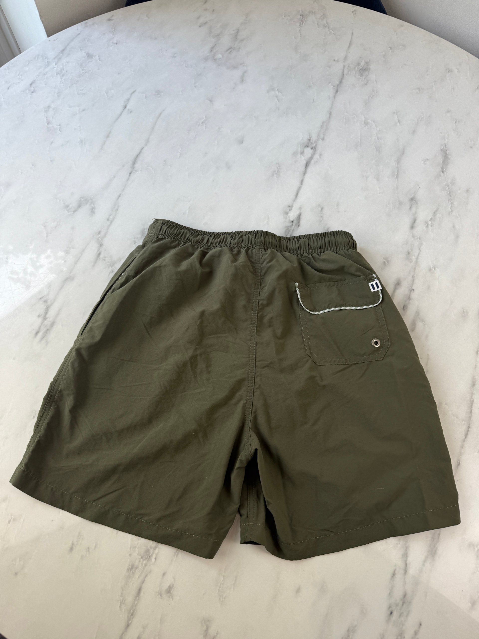 Solid & Striped Olive Green Swim Shorts Men's Small Drawstring Pocket image 6