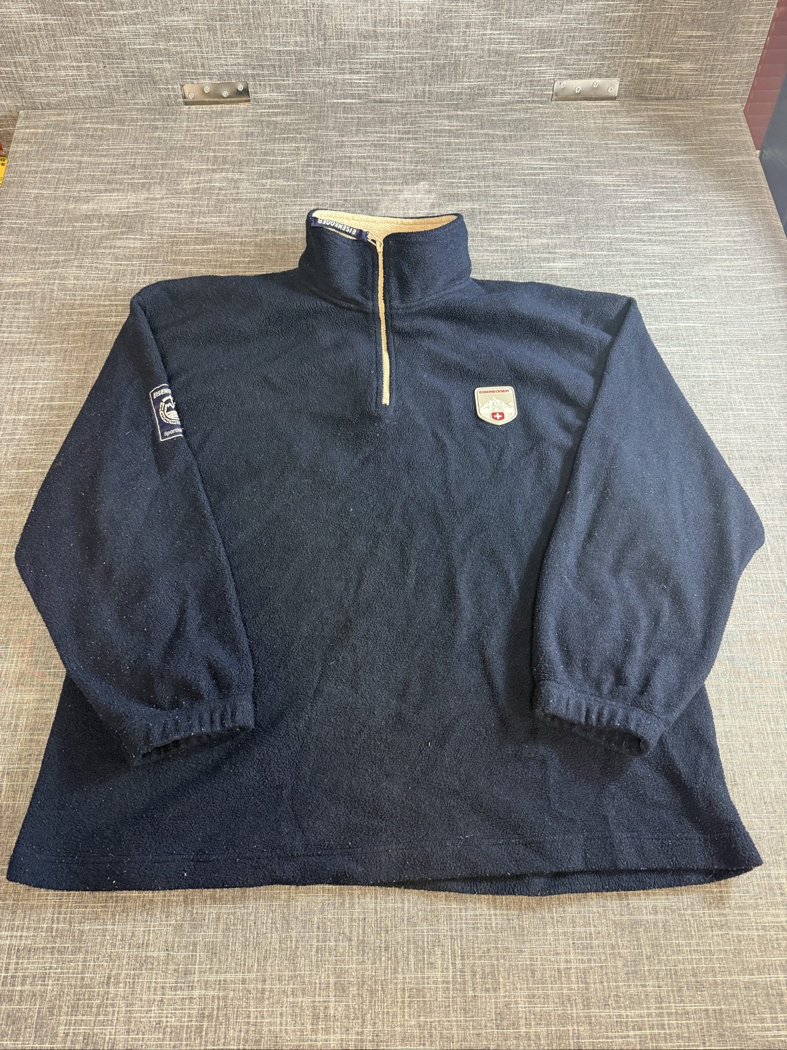 Eisenegger Men’s Navy Fleece Sweatshirt Size 3 XL Half Zip Sportkleidung
