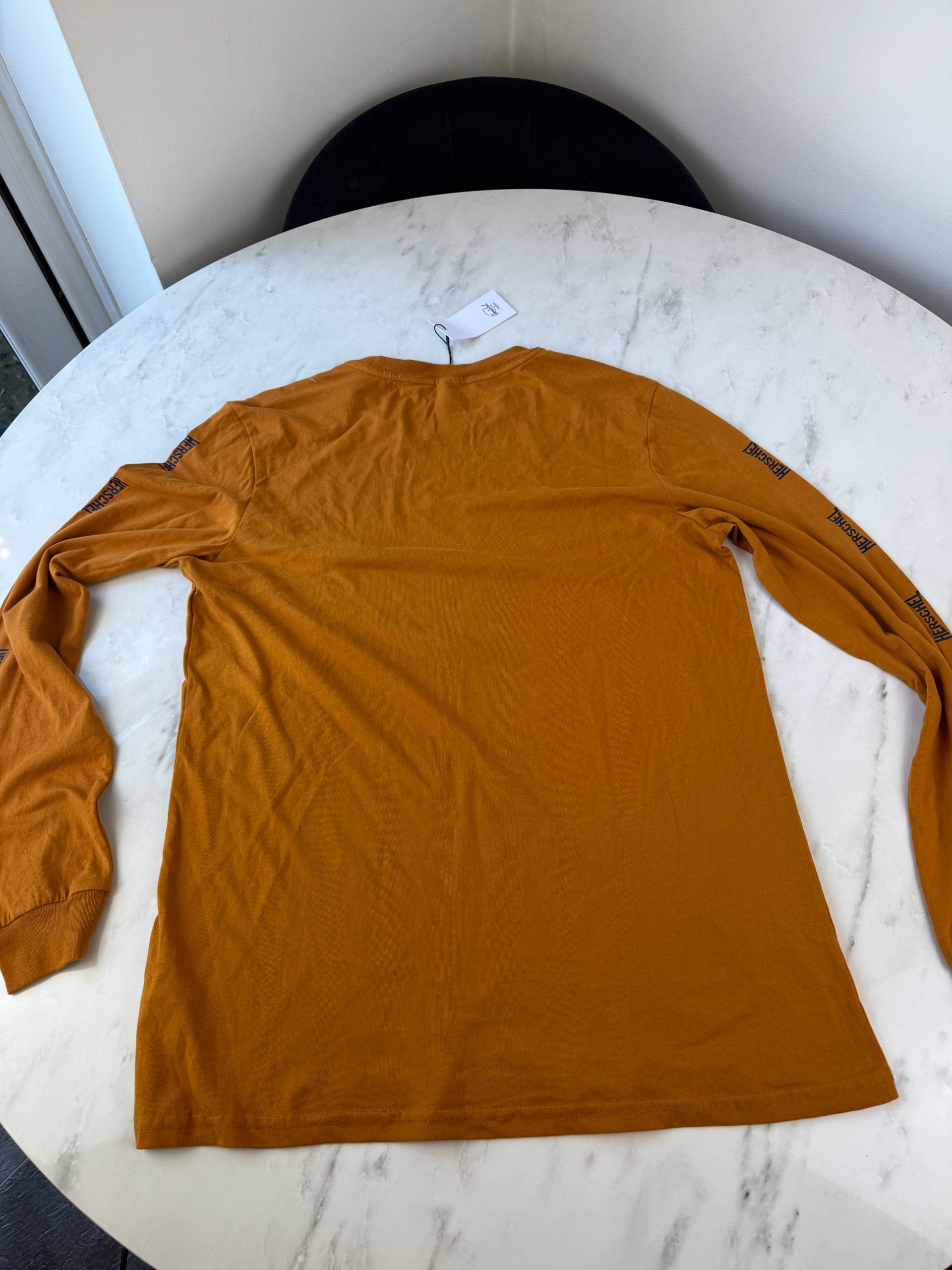 Herschel Men's Pumpkin Spice Long Sleeve Tee Medium Mustard New with Tags image 2