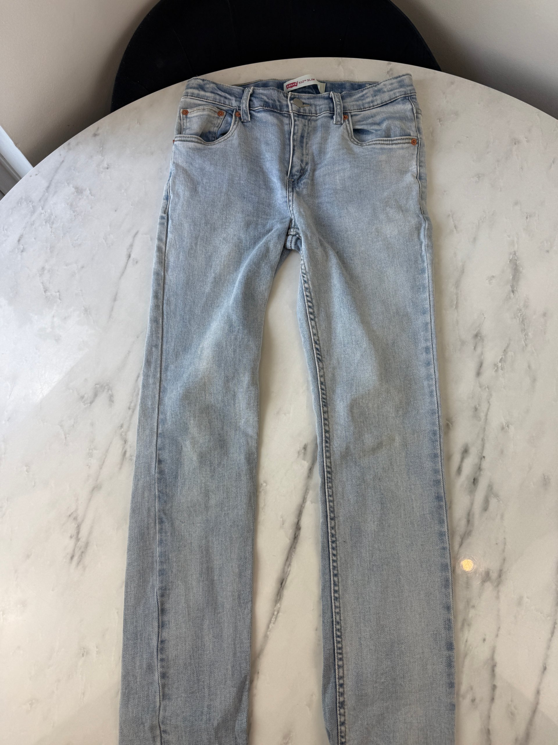 Levi's 512 Slim Taper Light Blue Stretch Denim Jeans Kids Size 16A Excellent