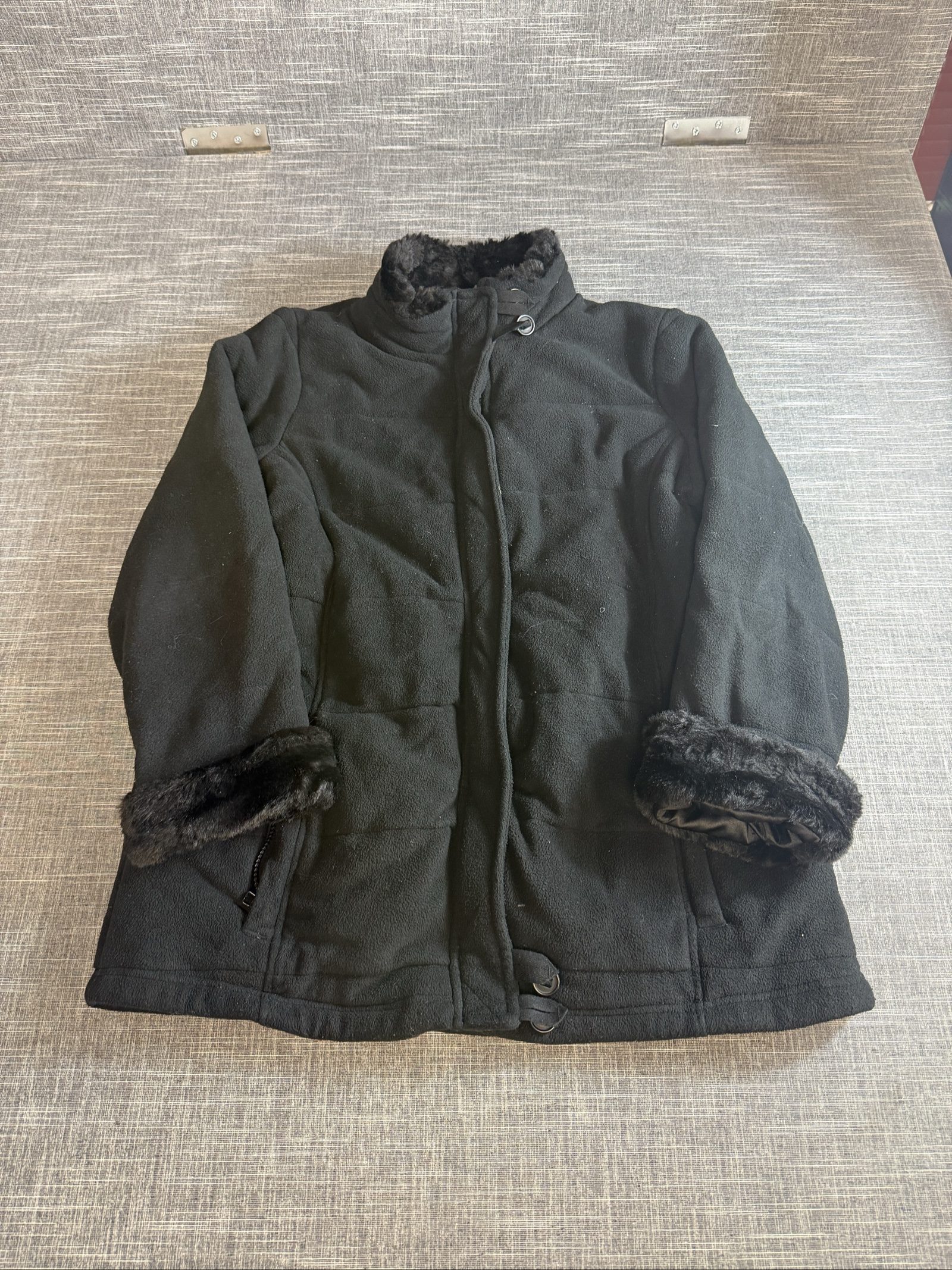 Marks & Spencer Women’s Trim Fleece Coat UK 16 Black