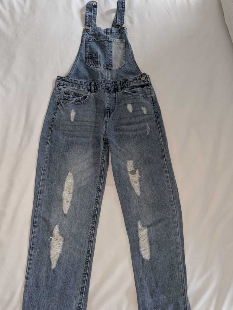 Denim Co Blue Distressed Denim Overalls UK 6