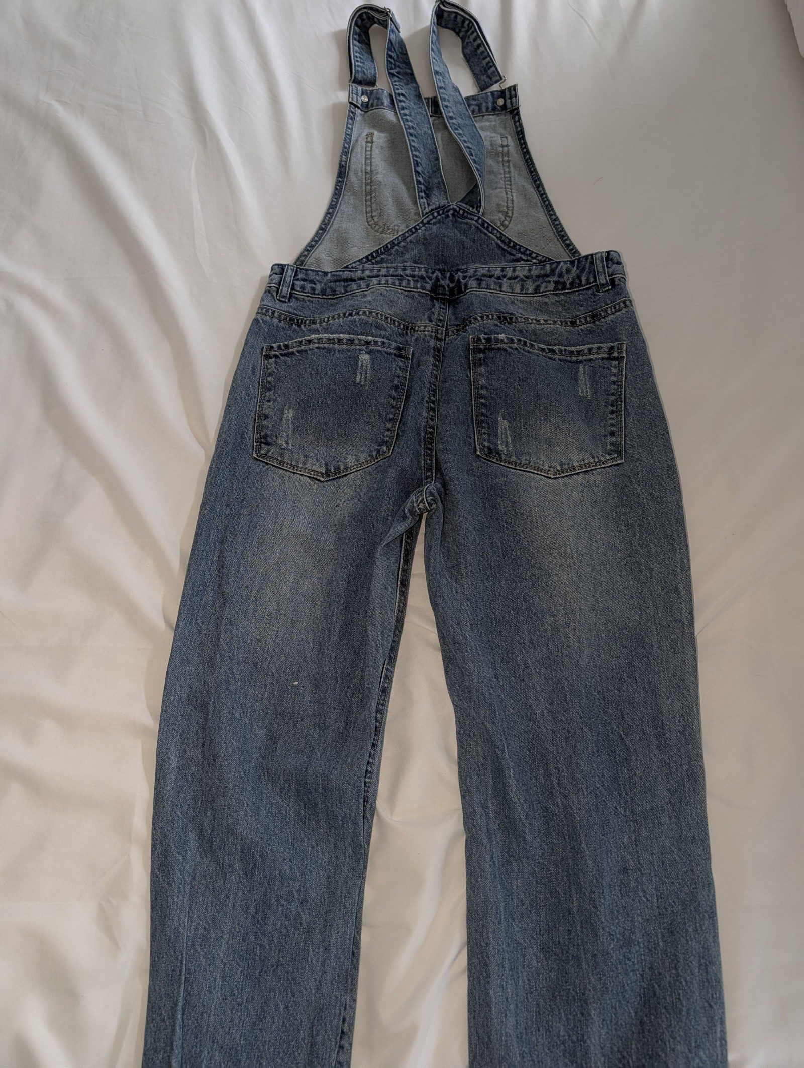 Denim Co Blue Distressed Denim Overalls UK 6 image 2