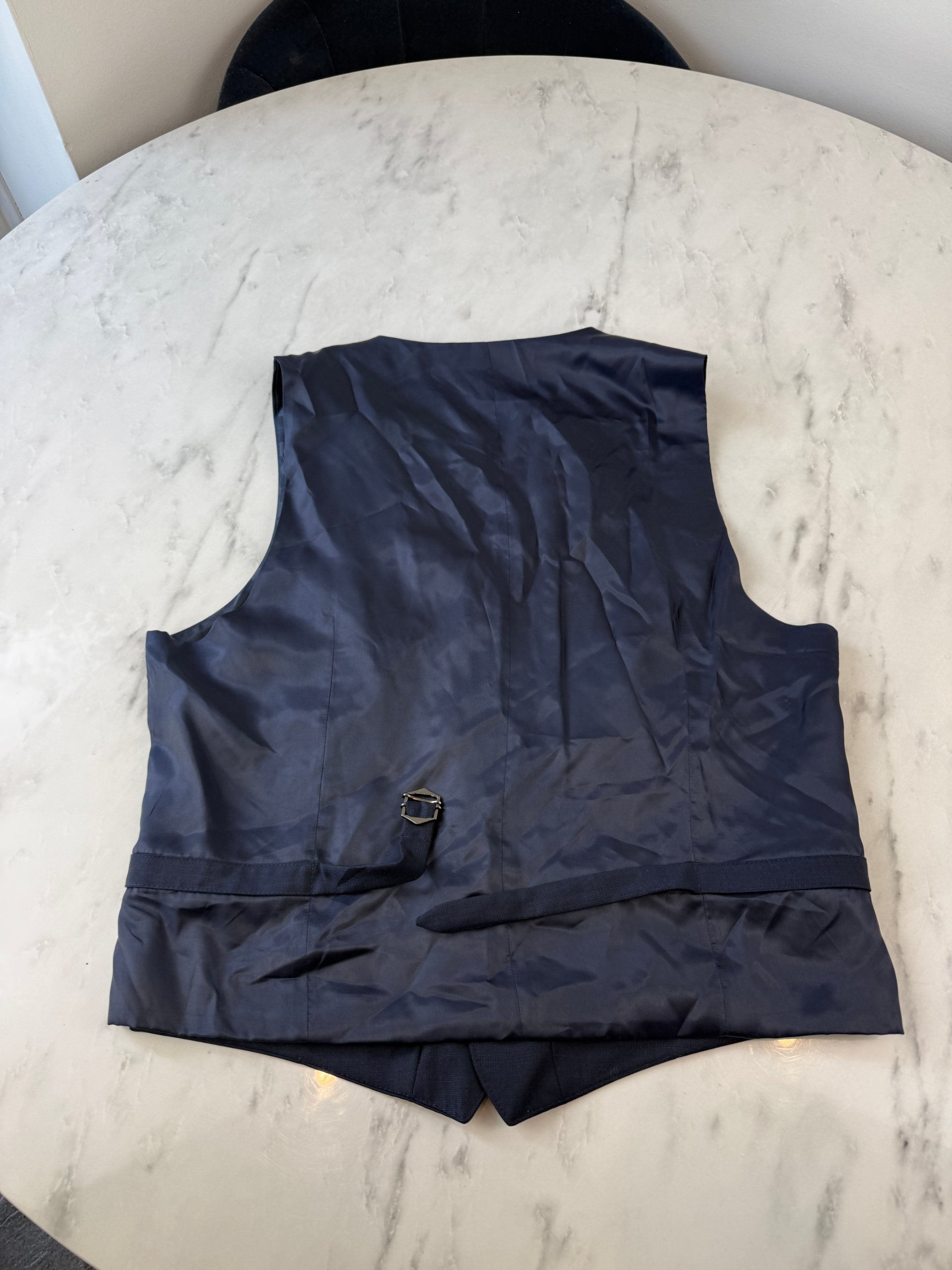 M&S Navy Blue Men's Wool Waistcoat Medium Regular Fit Classic Style NEW image 2