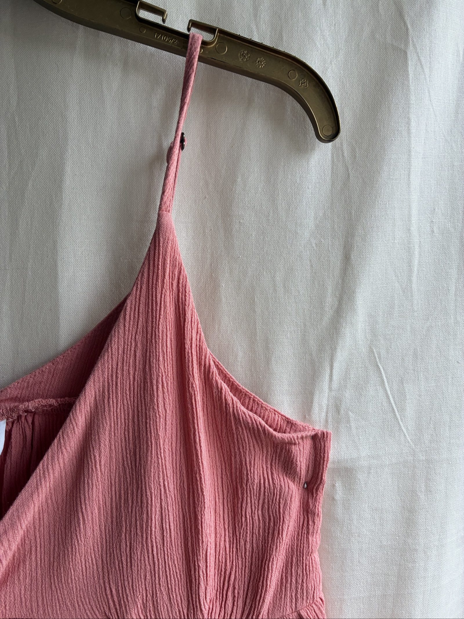 Hurley Y2K Aesthetic Cotton Crinkle Gauze Babydoll Tie Cami Top Size M image 4
