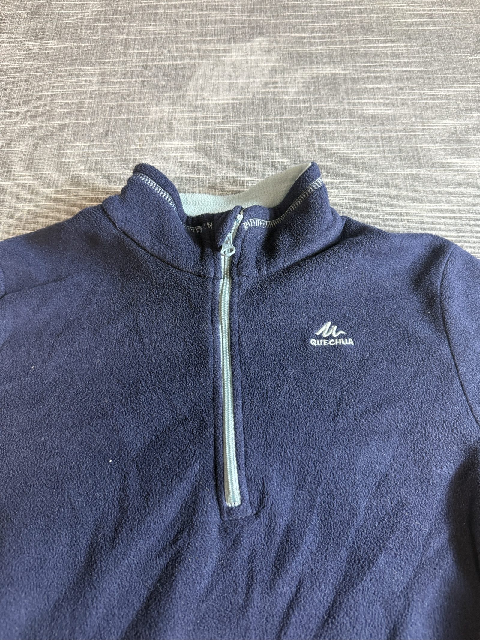 Quechua Kids 10-11 Years Navy Blue Half Zip Fleece Jumper image 2