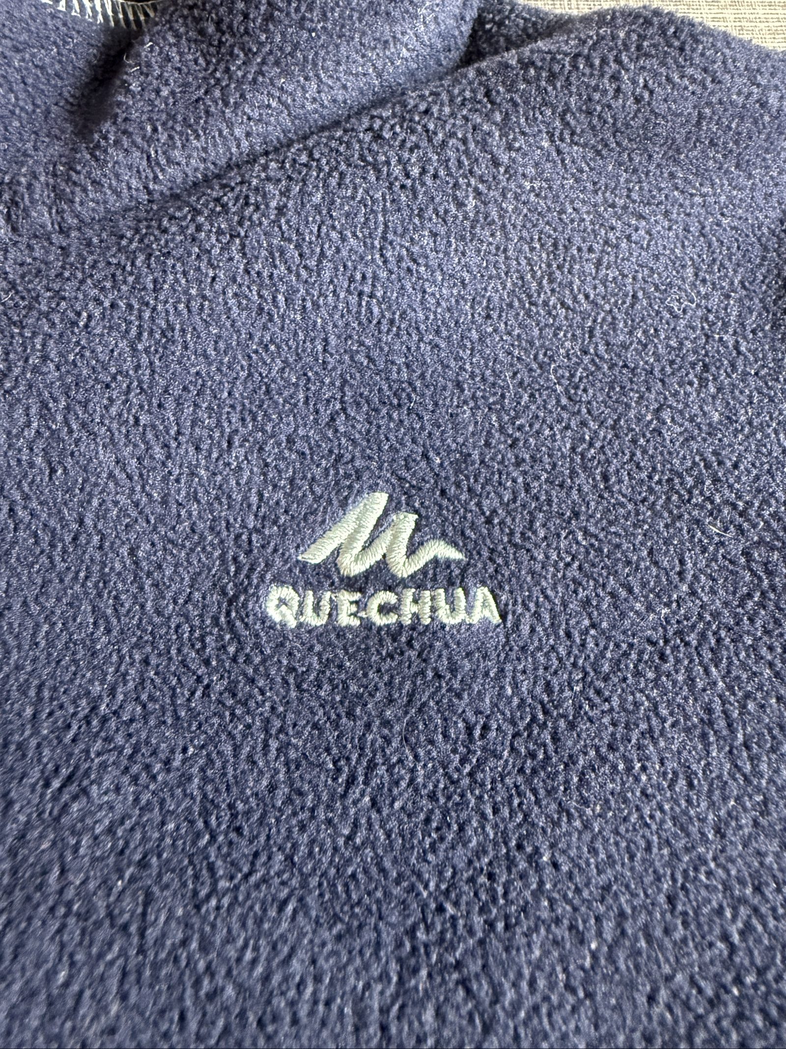 Quechua Kids 10-11 Years Navy Blue Half Zip Fleece Jumper image 3