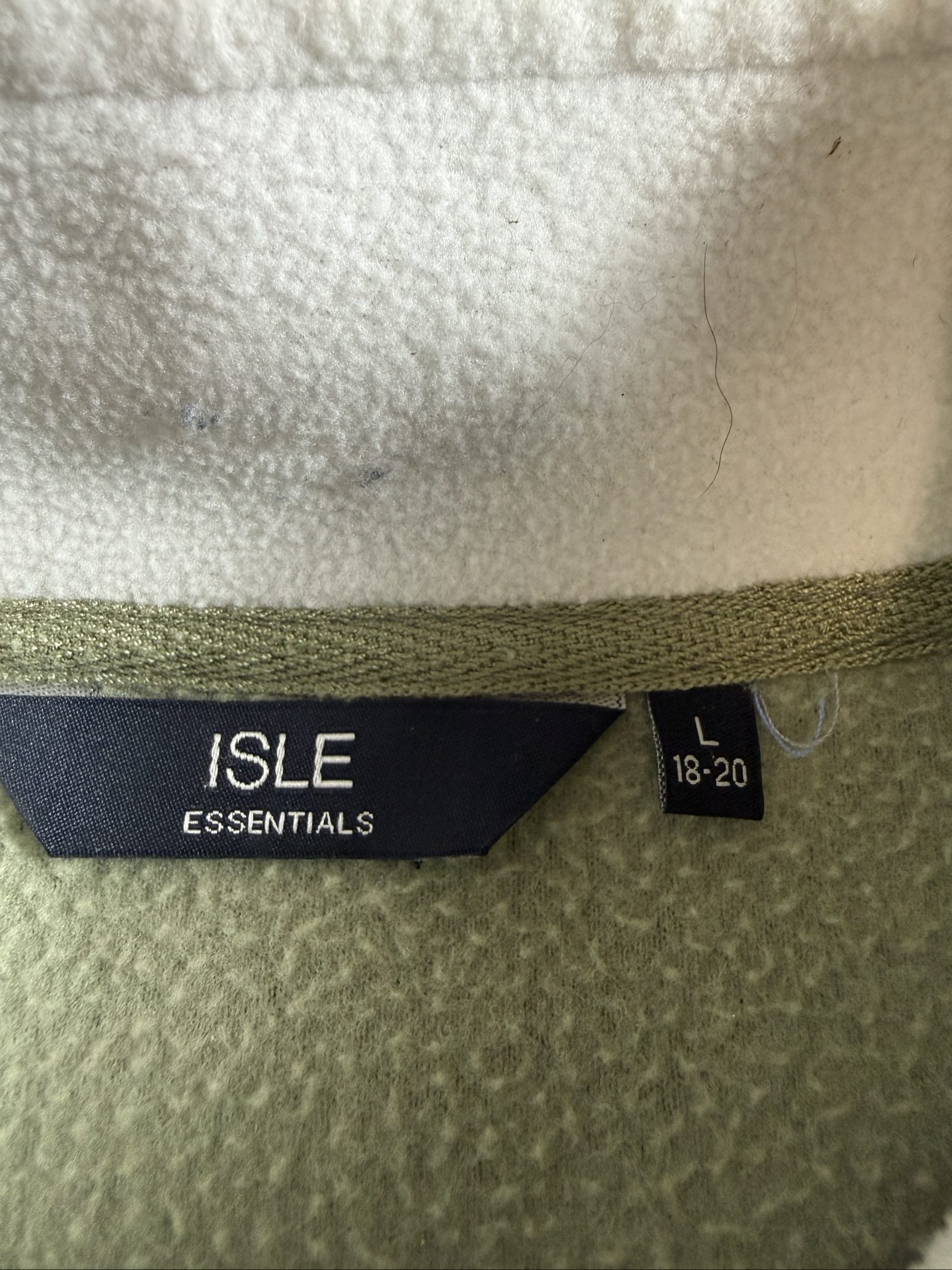 ISLE Essentials Women’s Sleeveless Fleece Gilet Large Sage Green 100% Polyester image 2