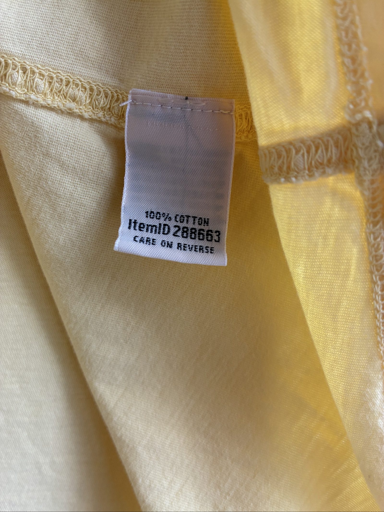 L.L.Bean Yellow Smocked Front Henley Top 3/4 Sleeve 100% Cotton Size Large image 6