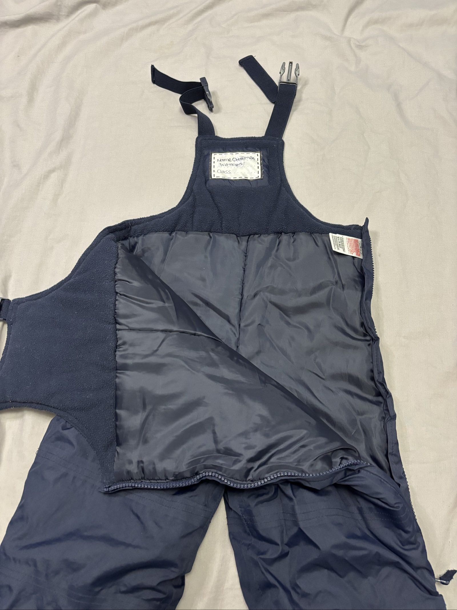 Navy Unisex Children's Waterproof Snow Bibs 24-36m image 5