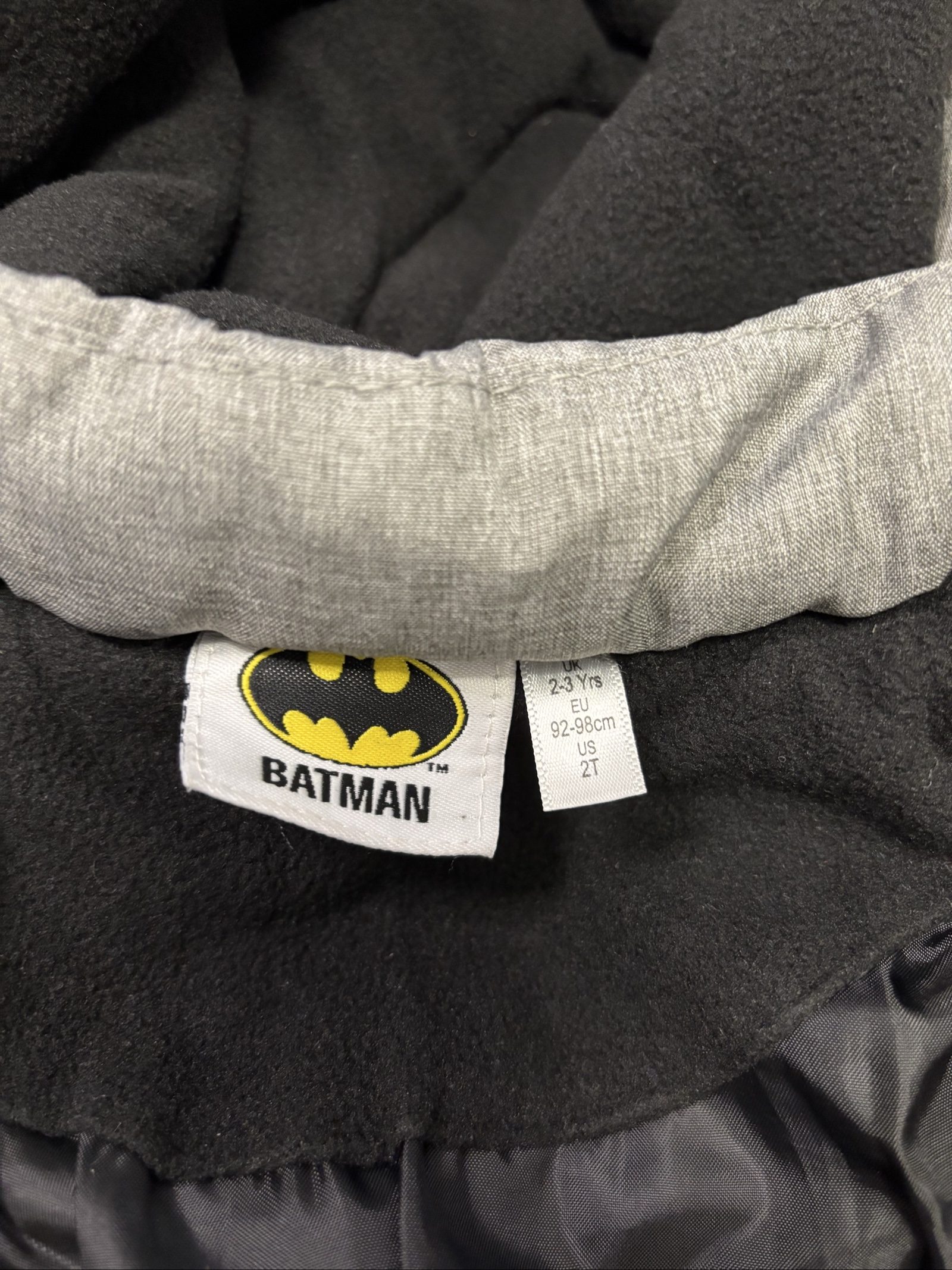 Batman Grey Padded Hooded Kids' Coat UK 2-3Yrs image 4