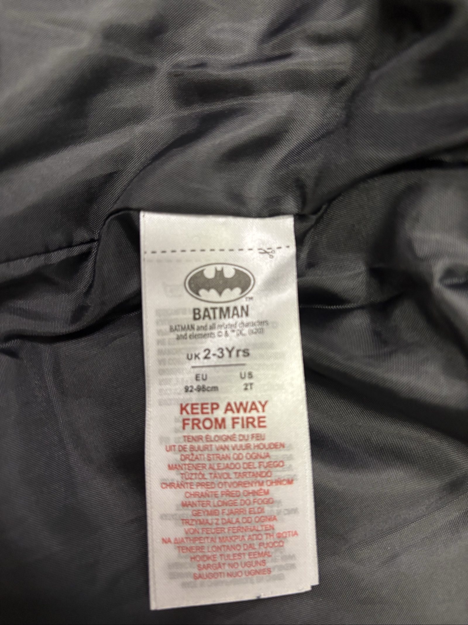 Batman Grey Padded Hooded Kids' Coat UK 2-3Yrs image 5