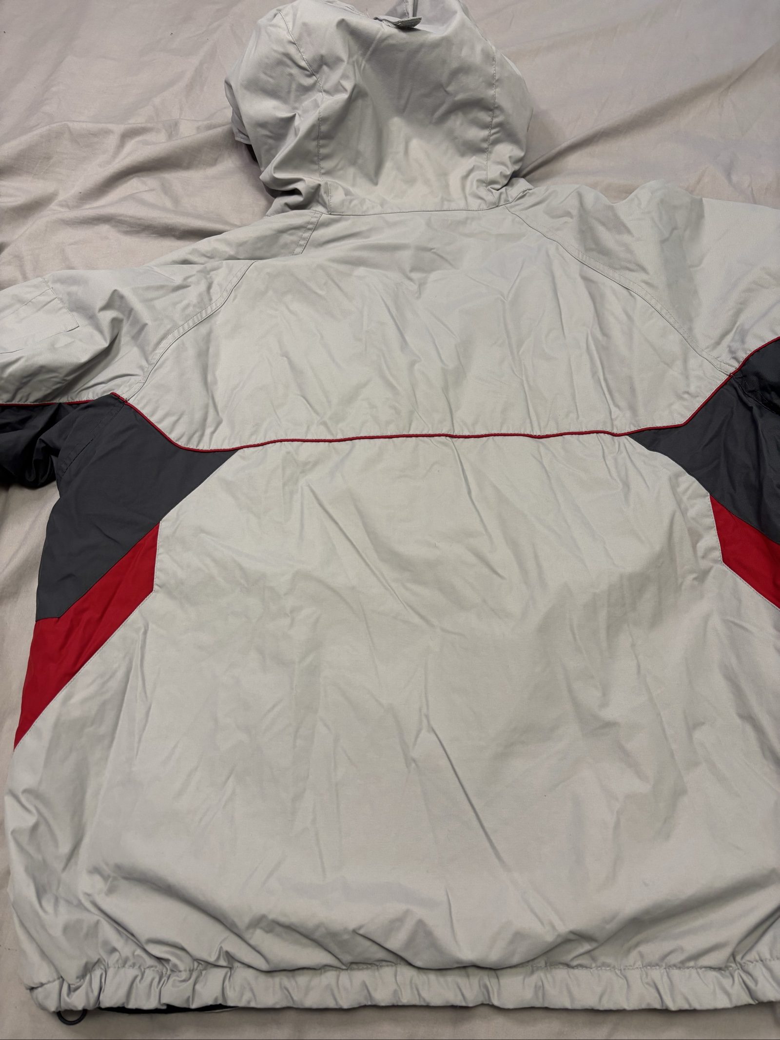 Columbia Men's Grey, Red & Dark Grey Hooded Jacket XL Waterproof y2k vintage image 5