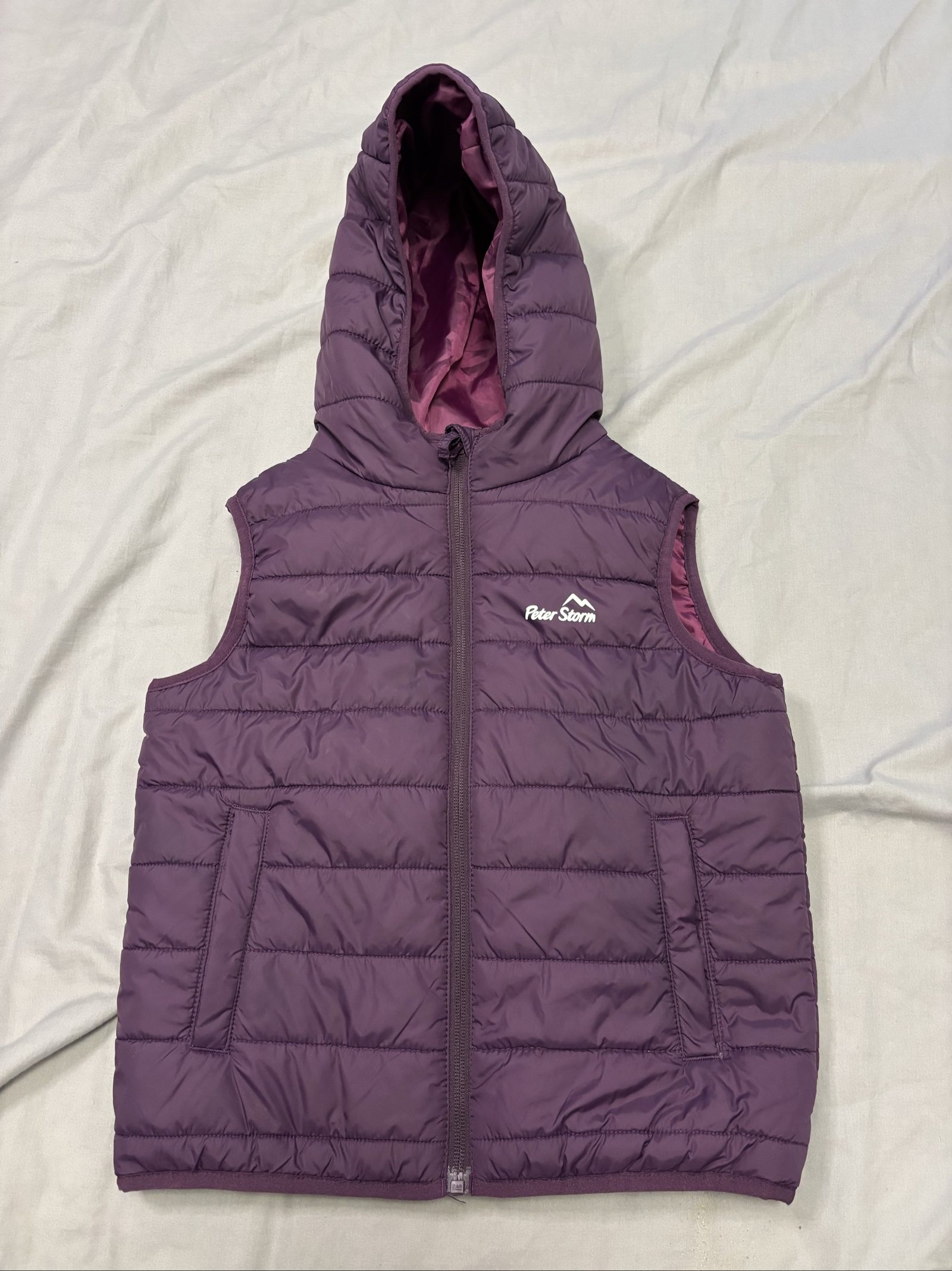 Peter Storm Purple Padded Hooded Gilet Kids 7-8