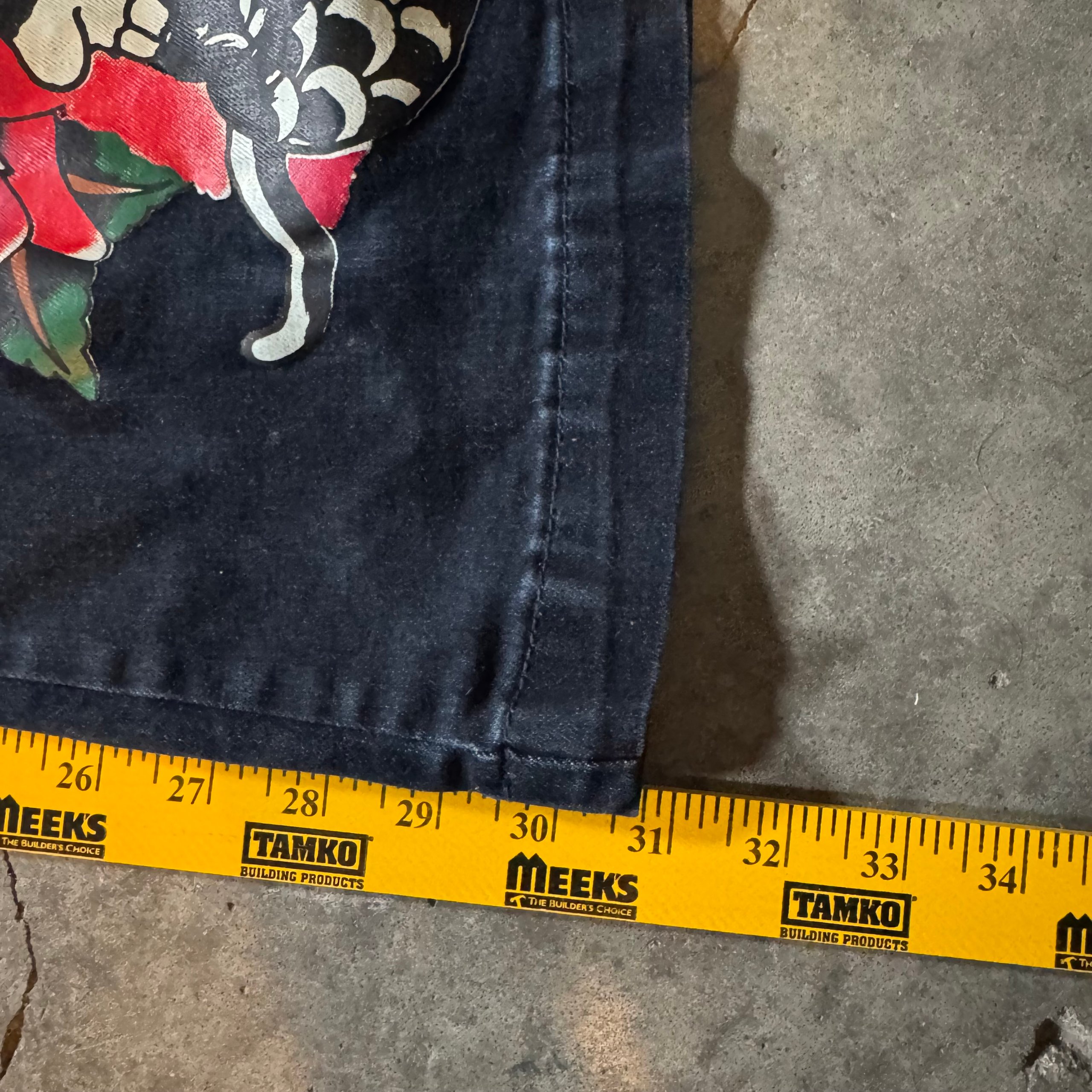 Ed Hardy Black Graphic Flared Jeans 28 Skull & Rose image 5