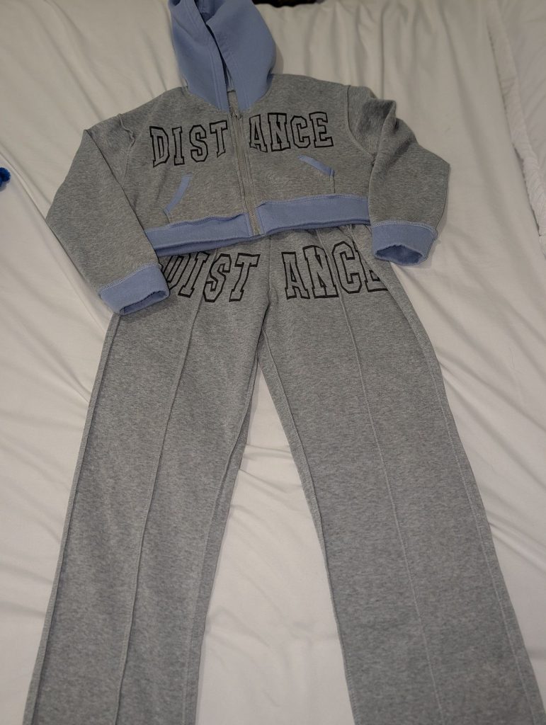 Unbranded Grey & Blue Kids' Distance Zip Hoodie & Joggers Set 12Y