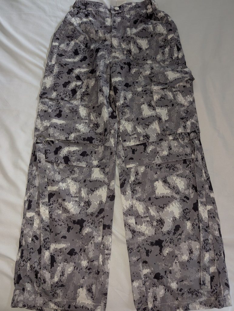 Grey Camouflage Cargo Pants XS Cotton Blend