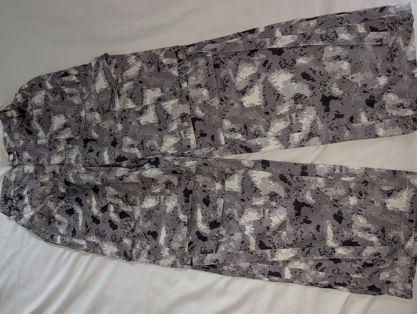 Grey Camouflage Cargo Pants XS Cotton Blend image 4