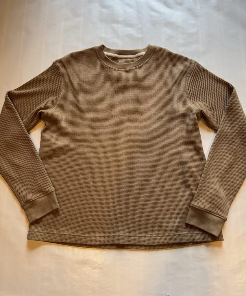 American Eagle Brown Waffle Knit Long Sleeve Shirt Medium