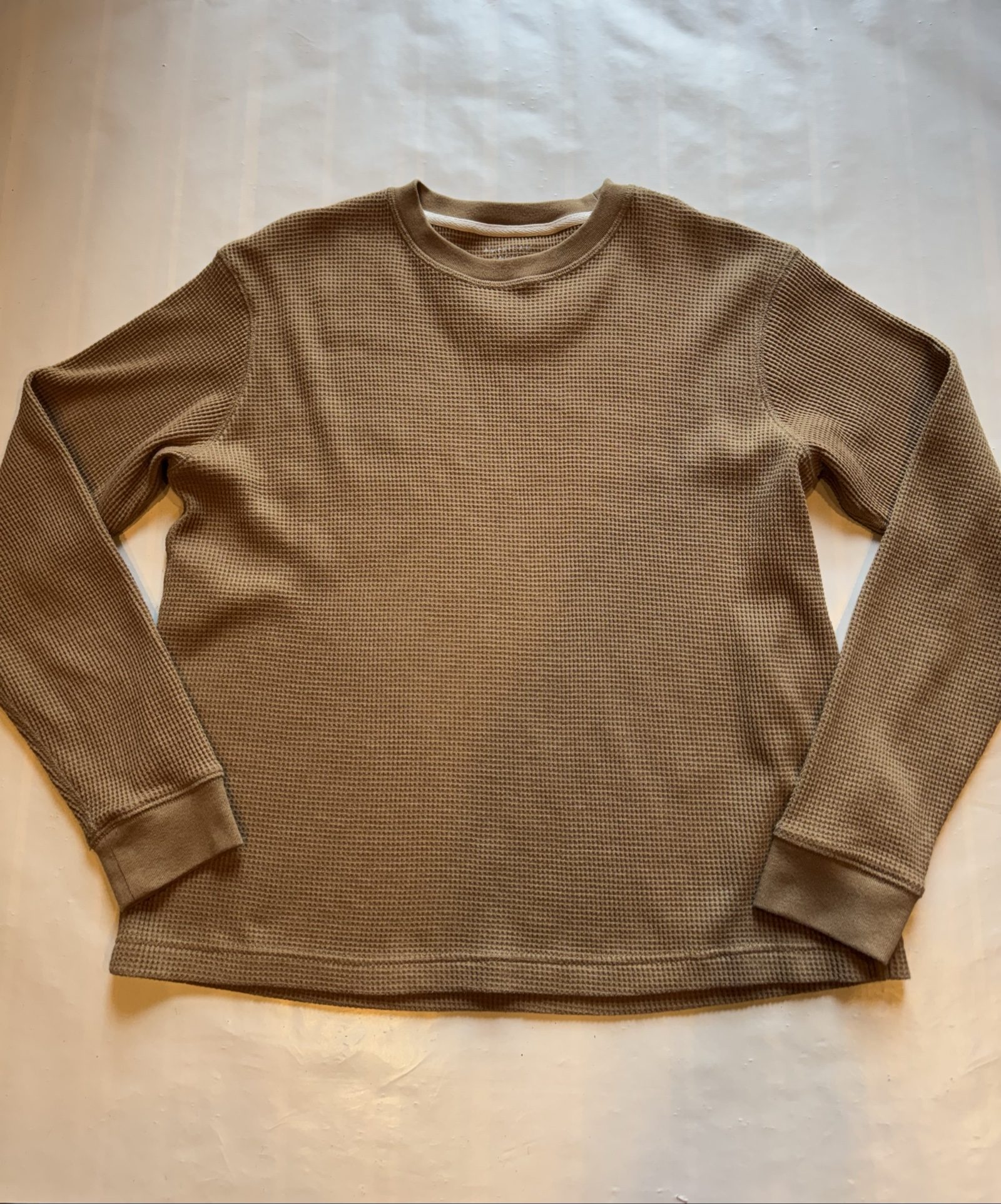 American Eagle Brown Waffle Knit Long Sleeve Shirt Medium