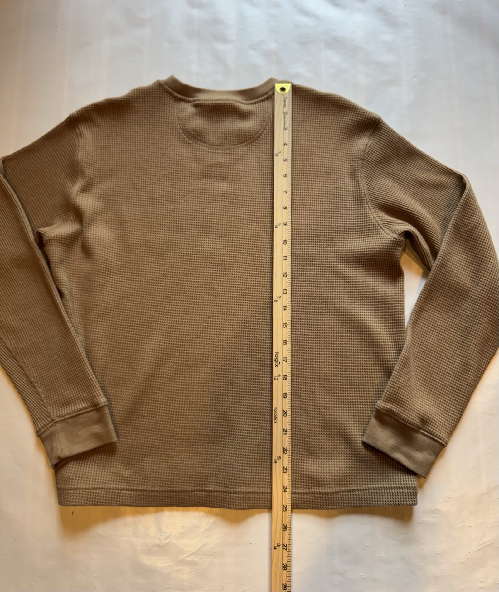American Eagle Brown Waffle Knit Long Sleeve Shirt Medium image 6