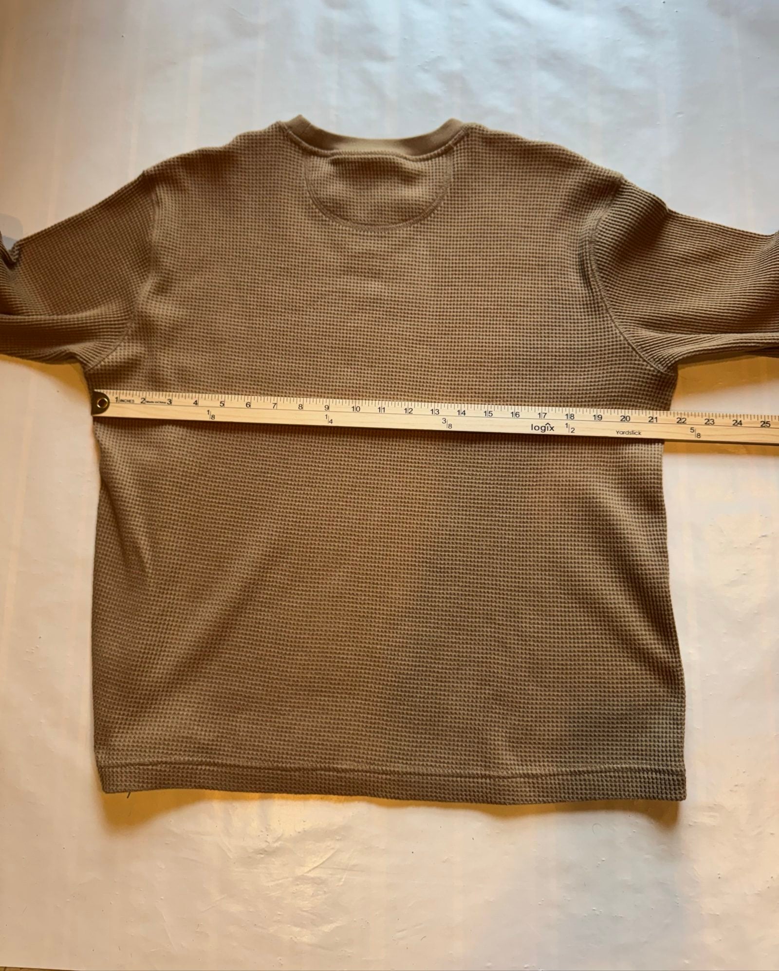 American Eagle Brown Waffle Knit Long Sleeve Shirt Medium image 7