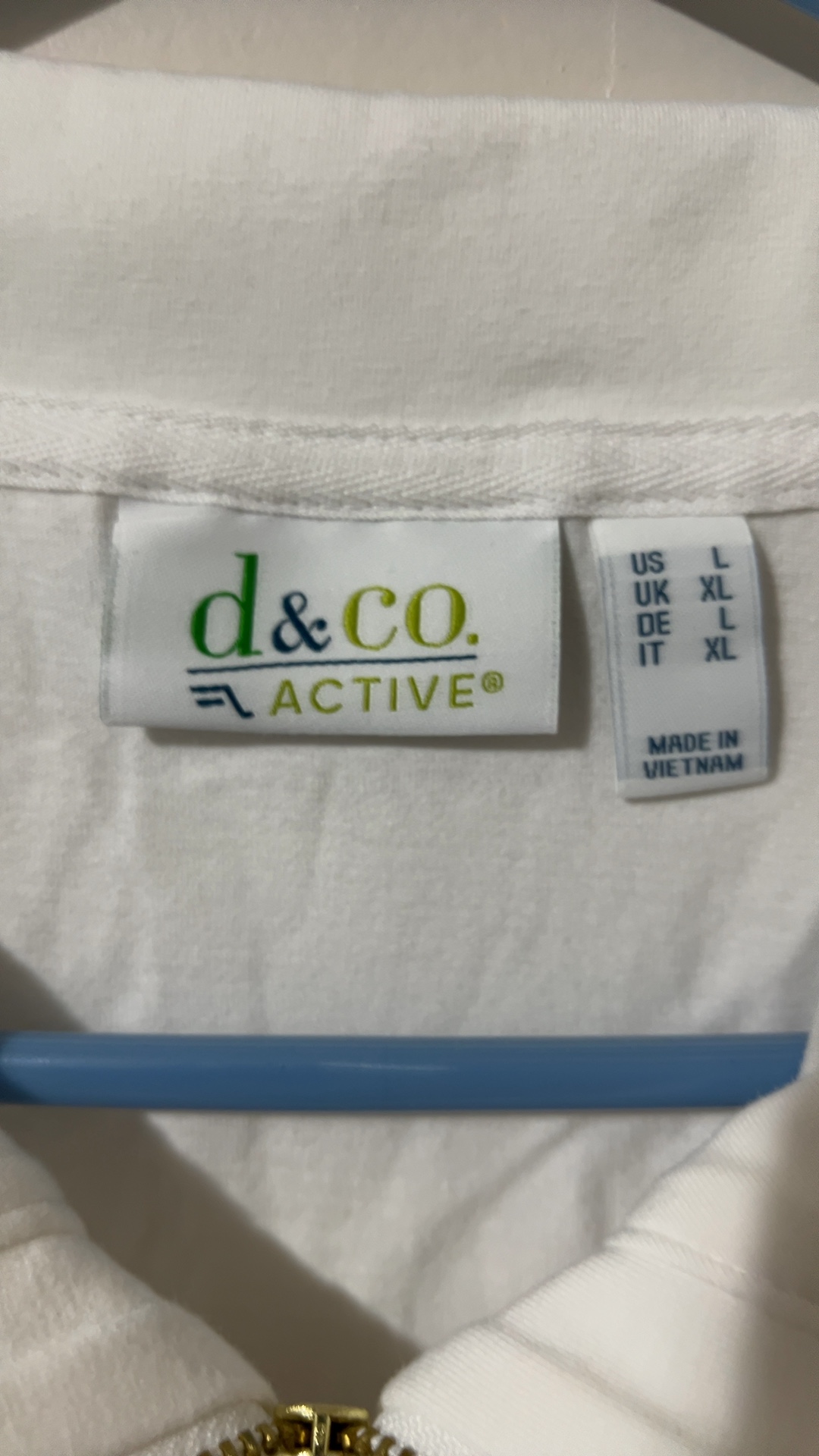 d&co. White Active Long Sleeve Quarter Zip Pullover Large image 3