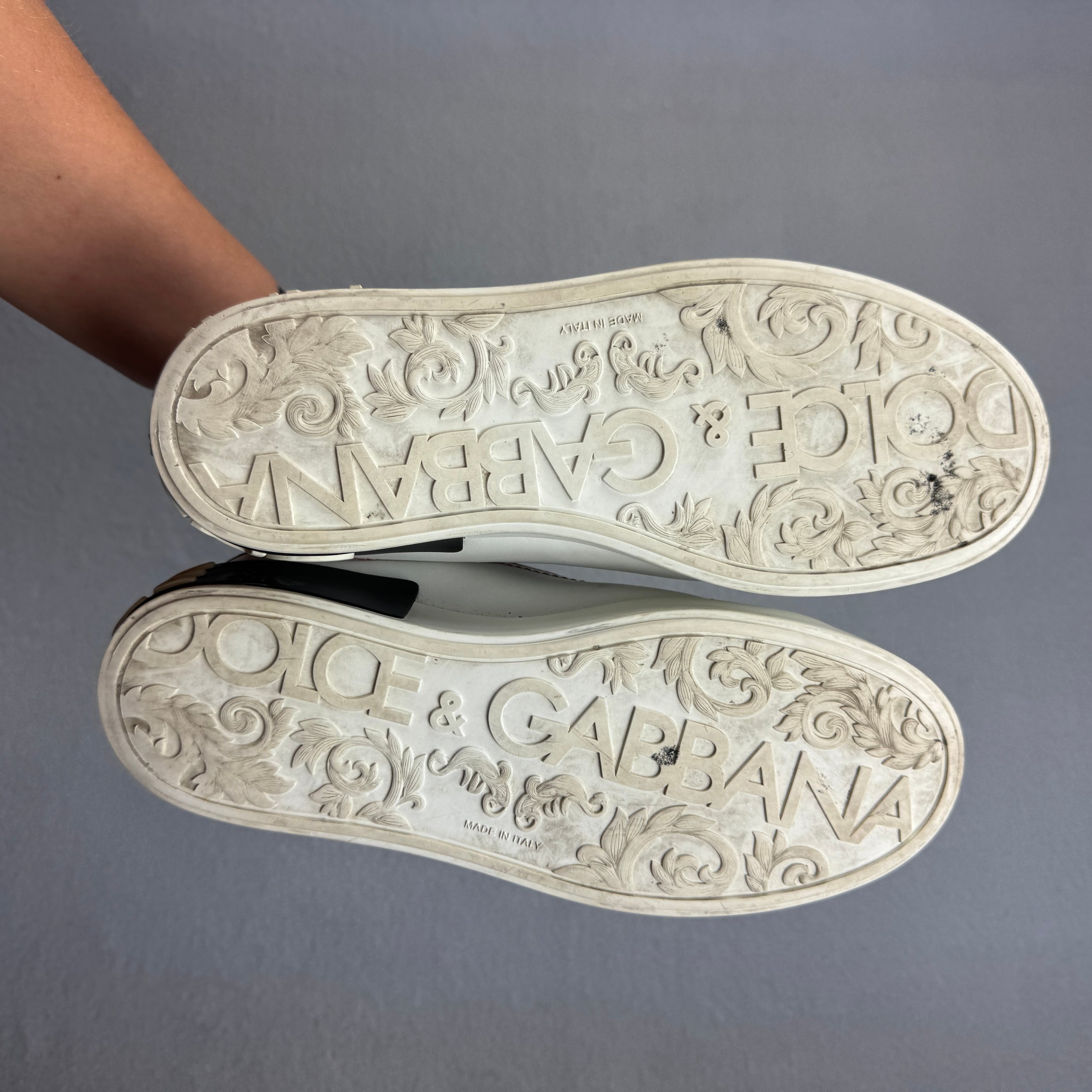 Women`s Dolce & Gabbana White & Silver Leather Sneakers Size 38 / 24cm image 8