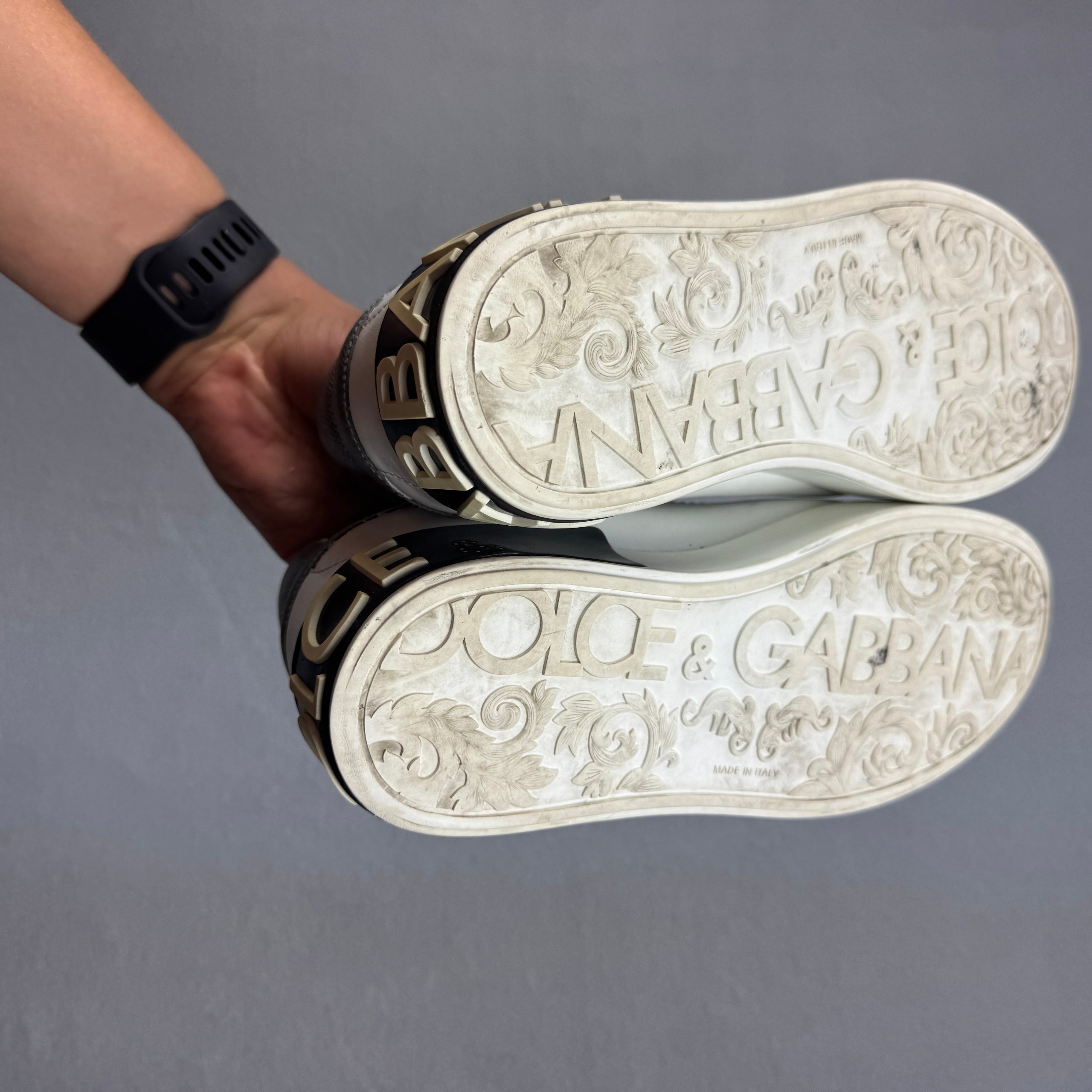 Women`s Dolce & Gabbana White & Silver Leather Sneakers Size 38 / 24cm image 9